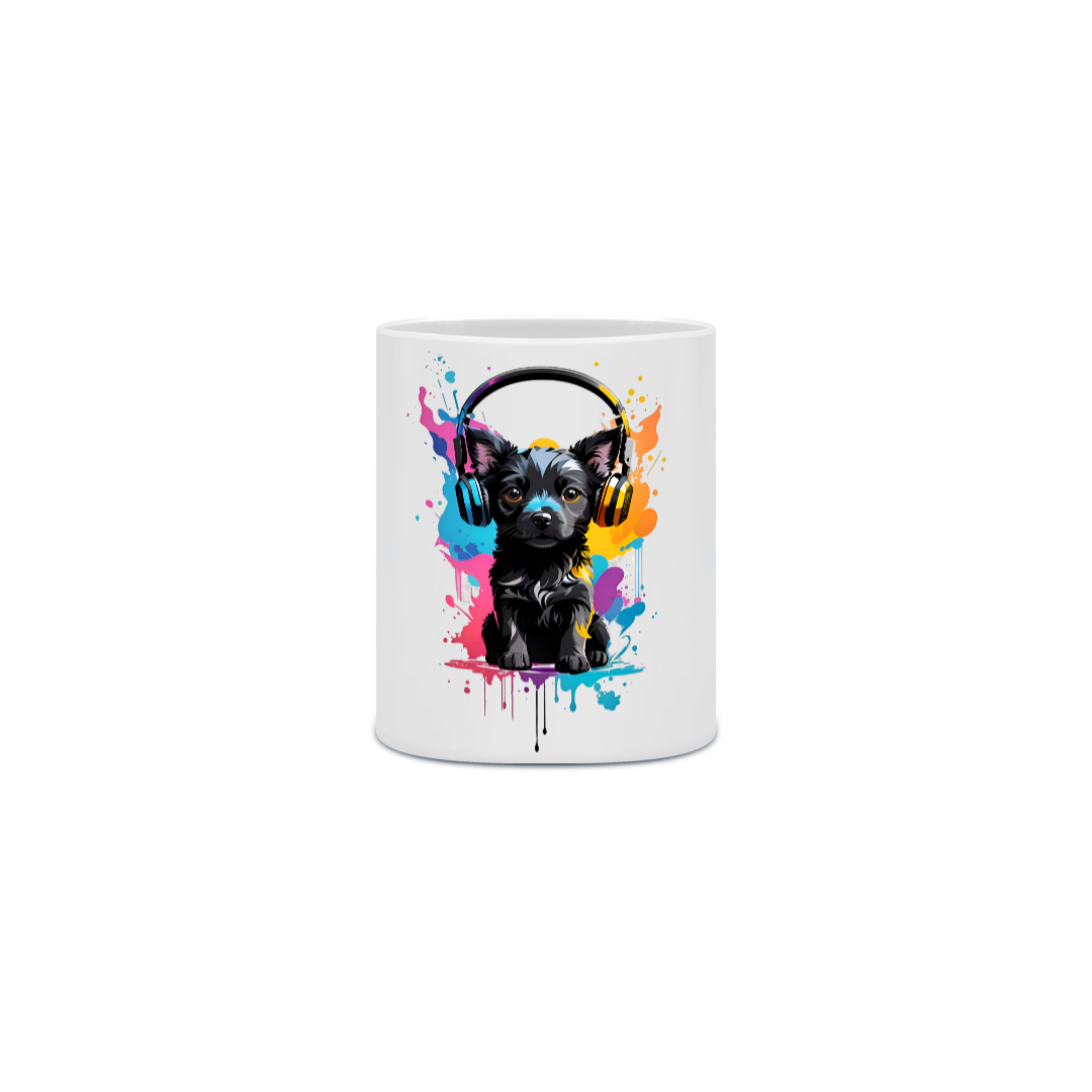 Caneca Cachorro com Headphone