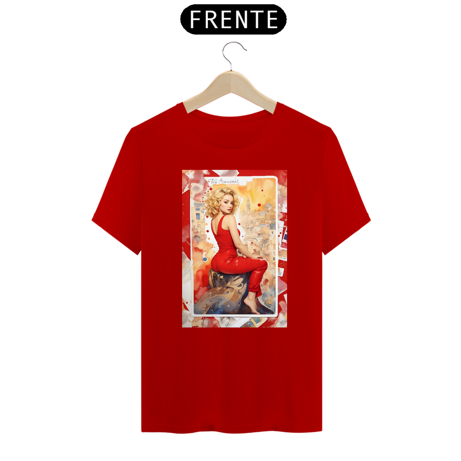 Camiseta mulher no postal