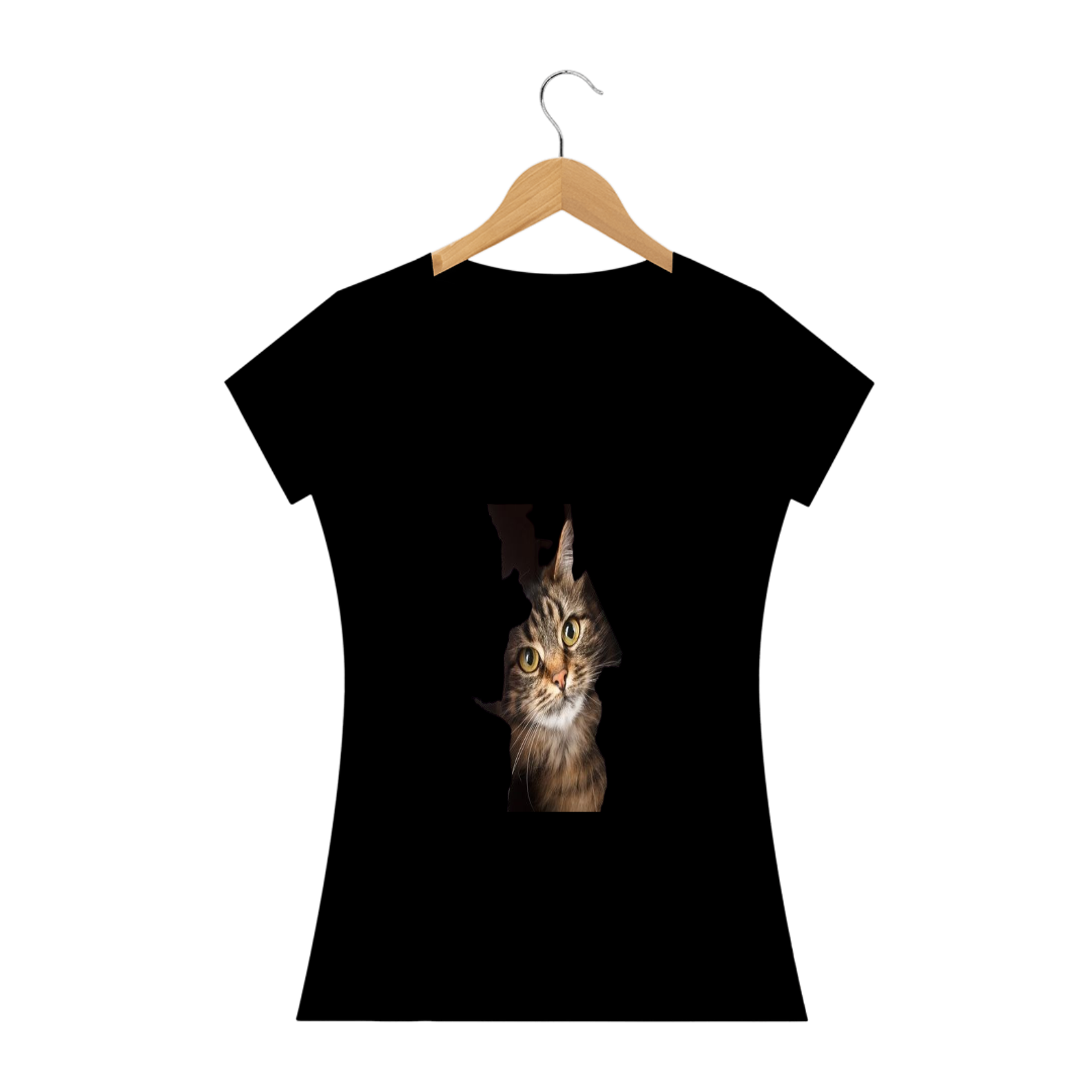 Camiseta Feminina Gato na Parede