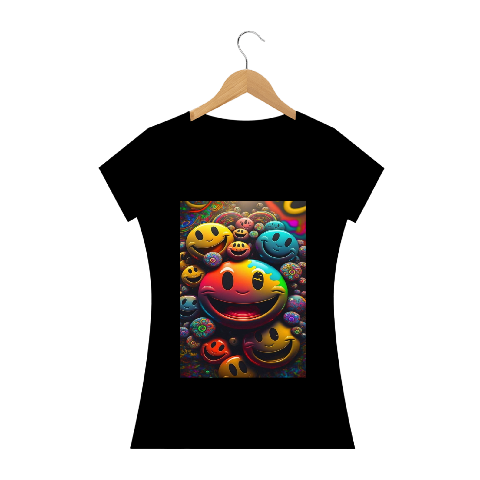 Camiseta Feminina Smiles Coloridas