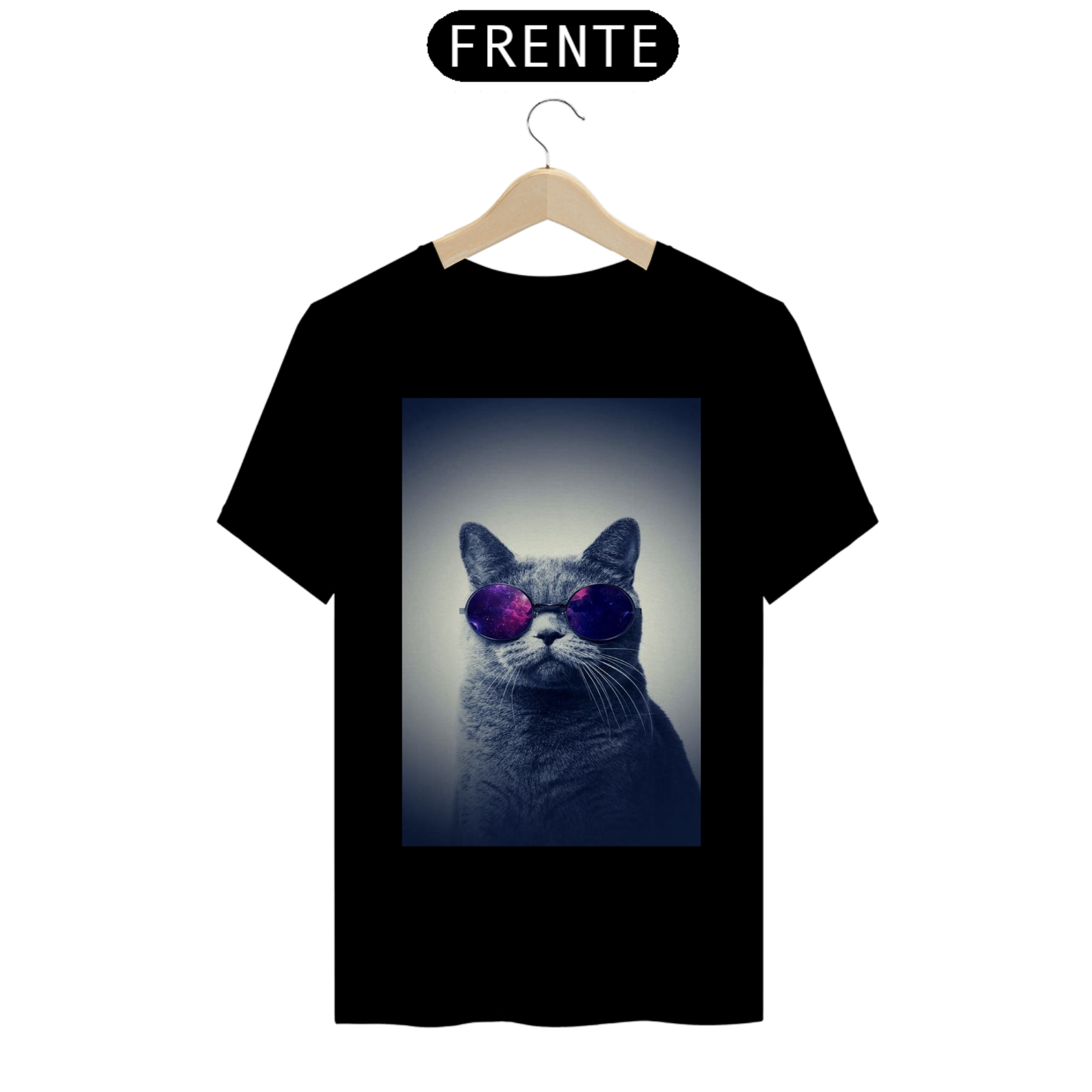 Camiseta Gato com Óculos Roxo