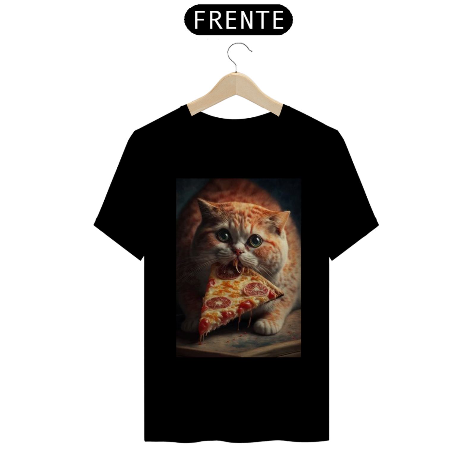 Camiseta Gato Comendo Pizza