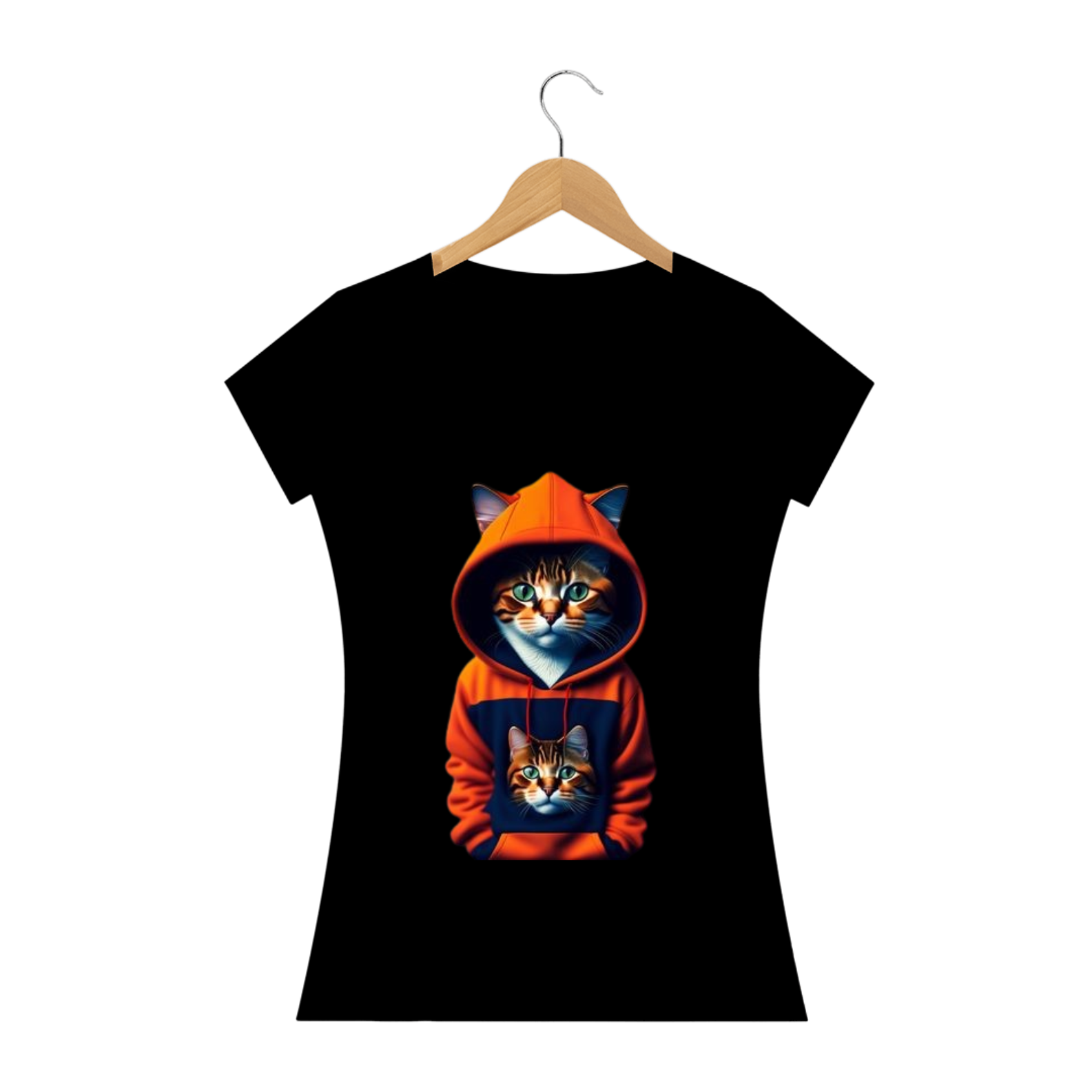 Camiseta Baby Long Gato com Blusa