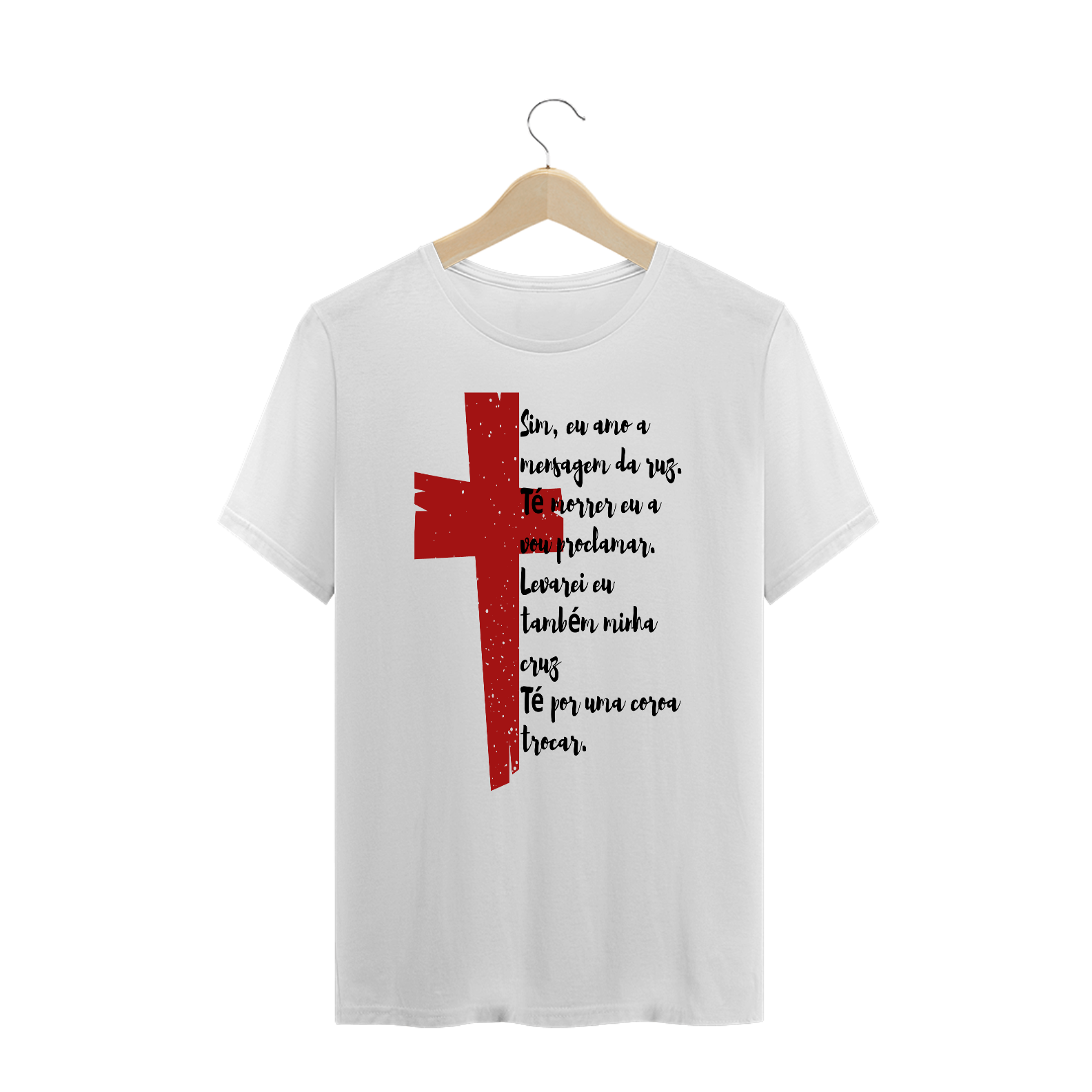 T-Shirt Plus Size Cristã Mensagem da cruz