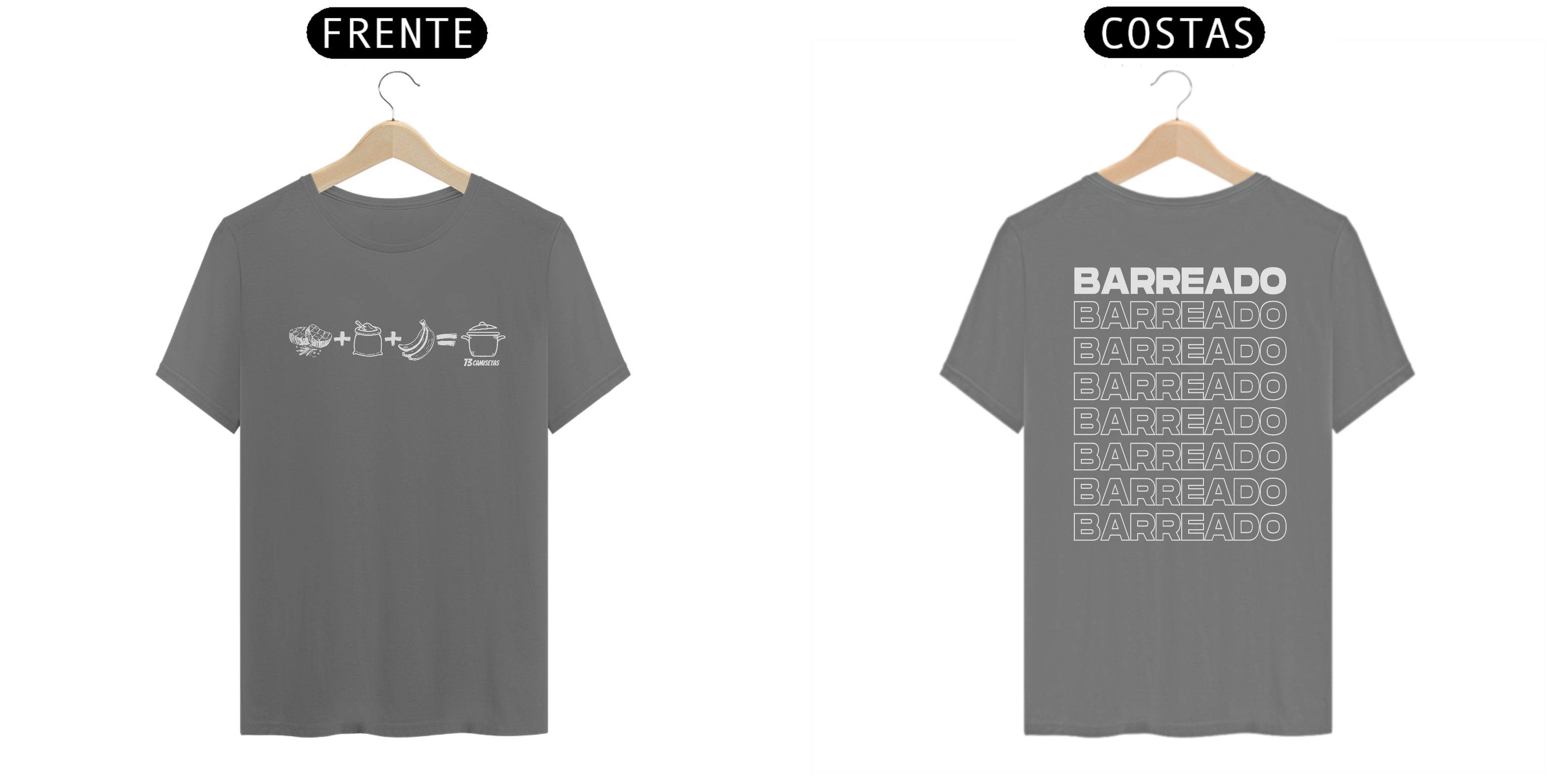 T-shirt estonada Receita de Barreado Branco 