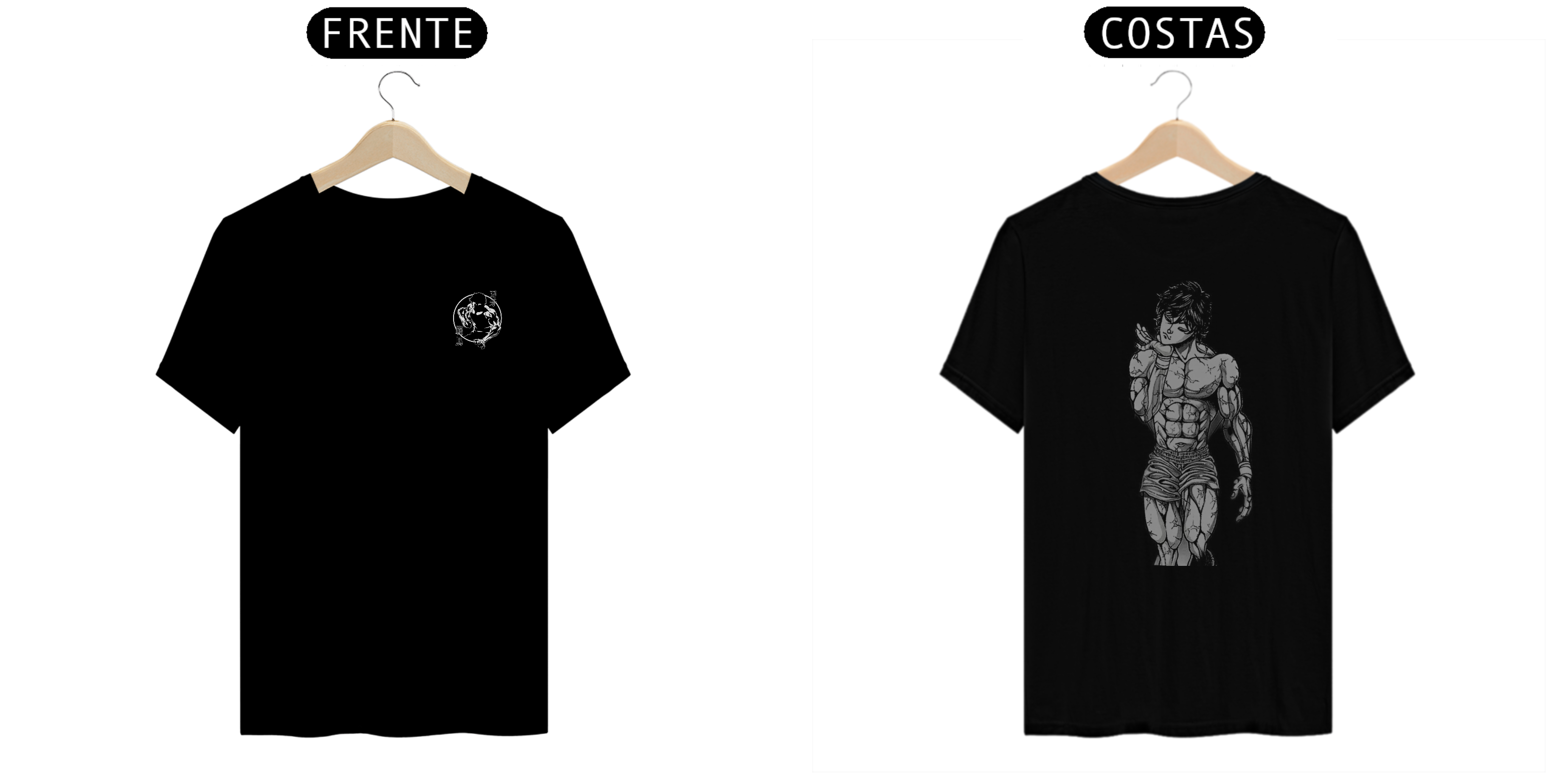 Nome do produto: Camiseta Baki Hanma, Arte Frente e Costas