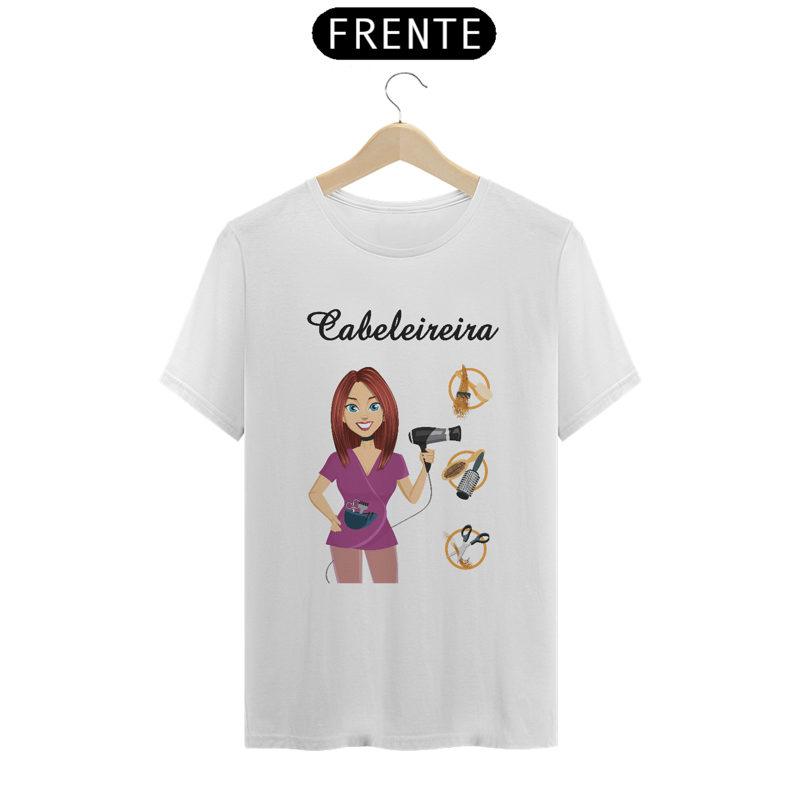 Camiseta Fem Profissões Cabeleireira