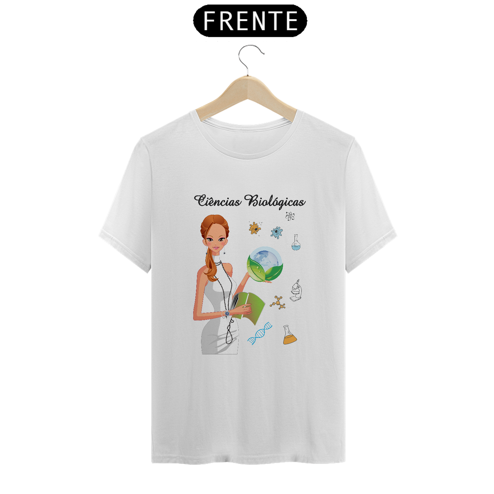 Camiseta Fem Profissões Ciências Biológicas