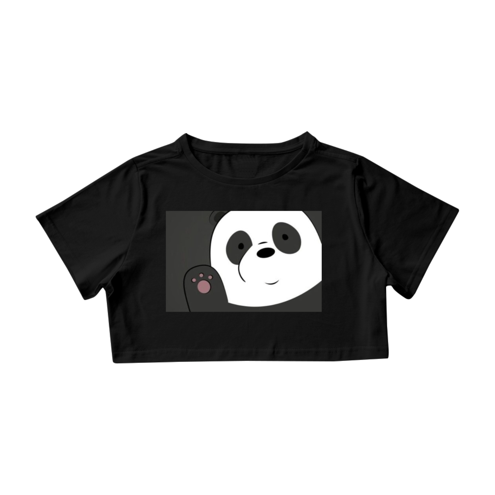 Nome do produto: Cropped desenho animado Urso sem Curso Panda