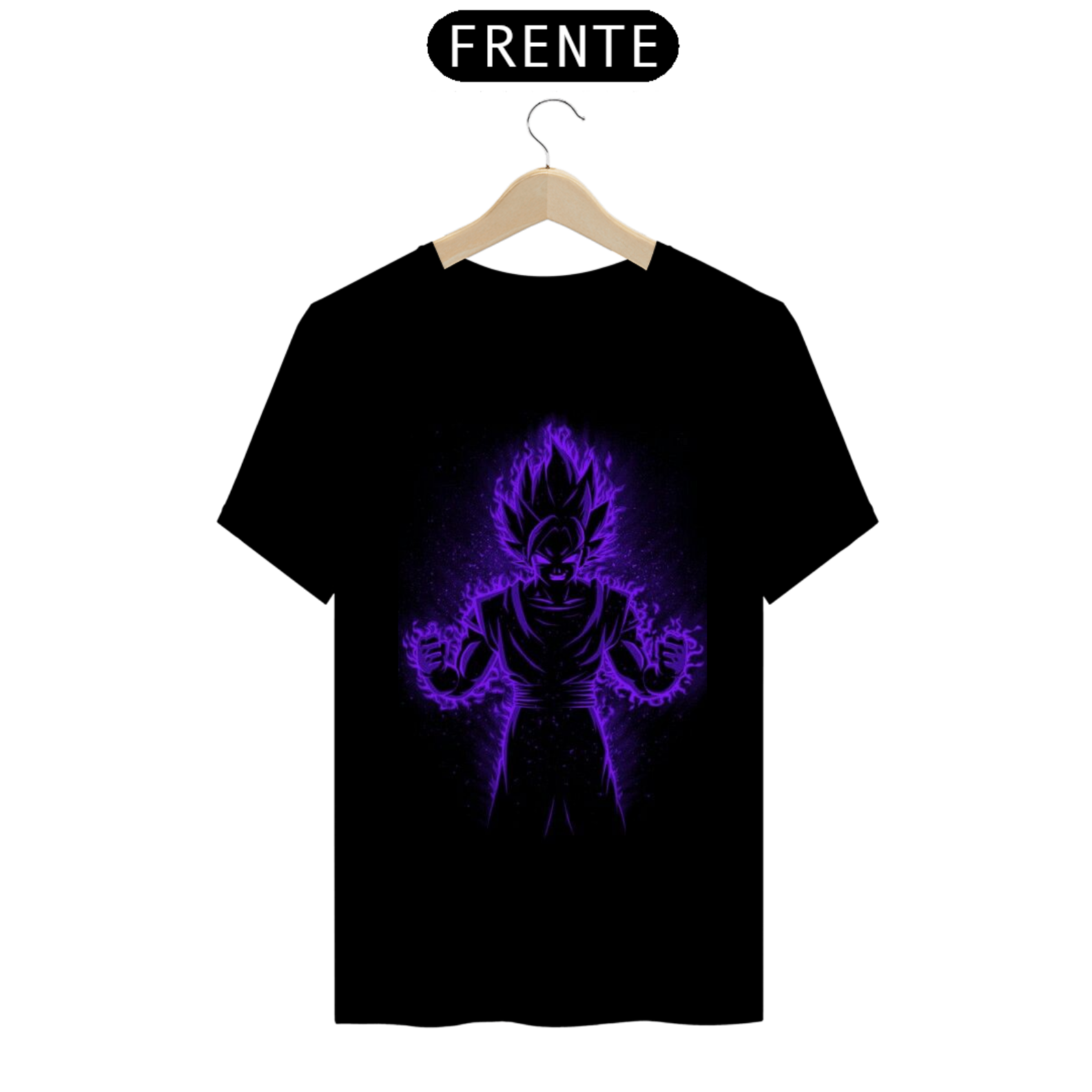 Camisa Preta Goku Roxo Masculino