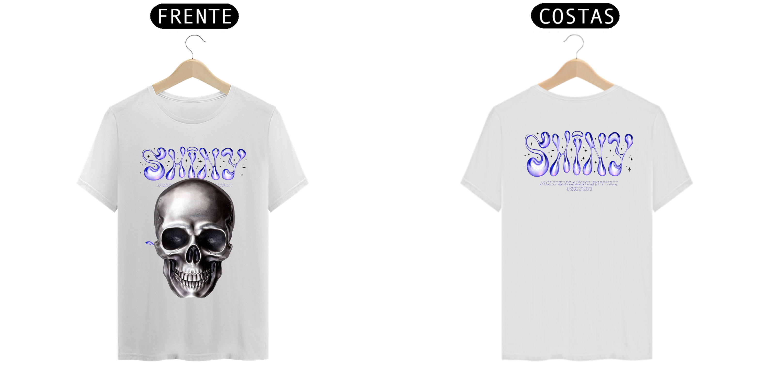 Nome do produto  Camiseta caveira y2k shiny