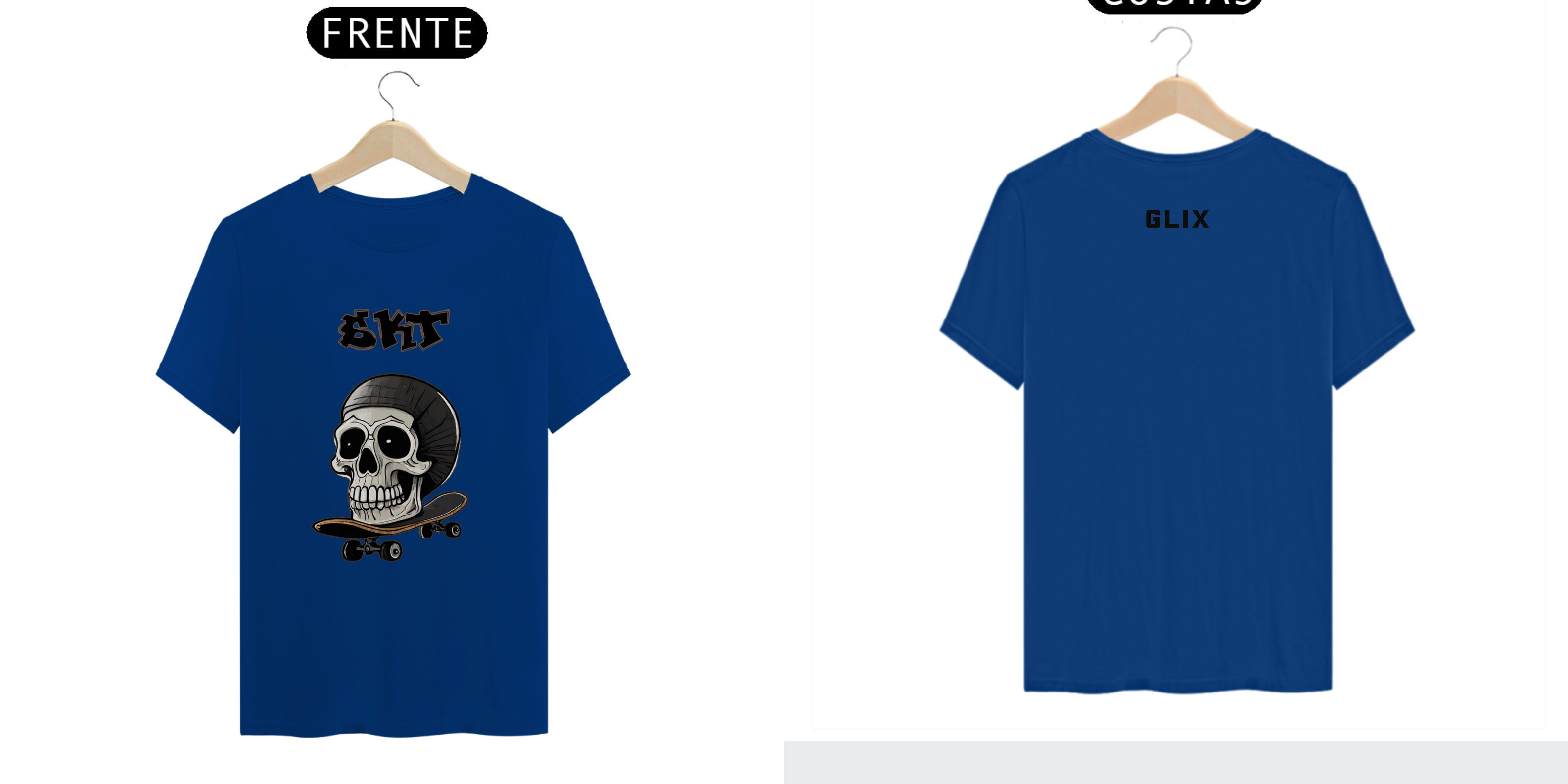 CAMISETA CAVEIRA/SKATE - GLIX