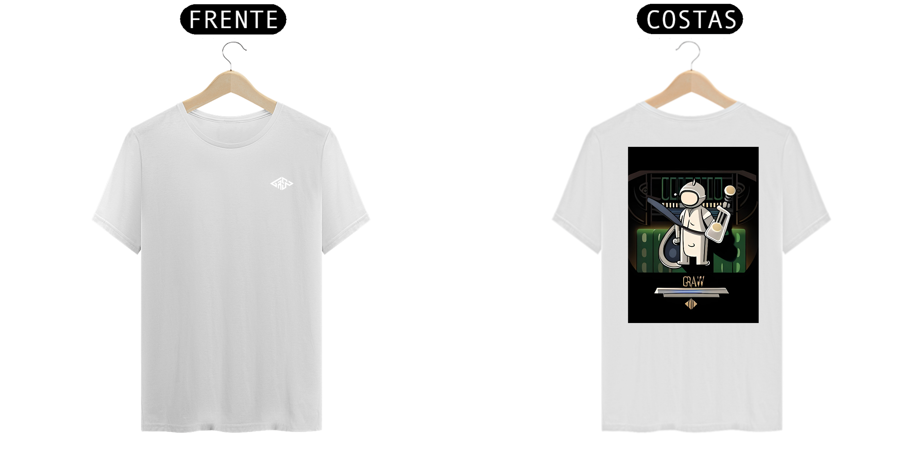 T-shirt Prime Estampa Astronauta Graw - Branco