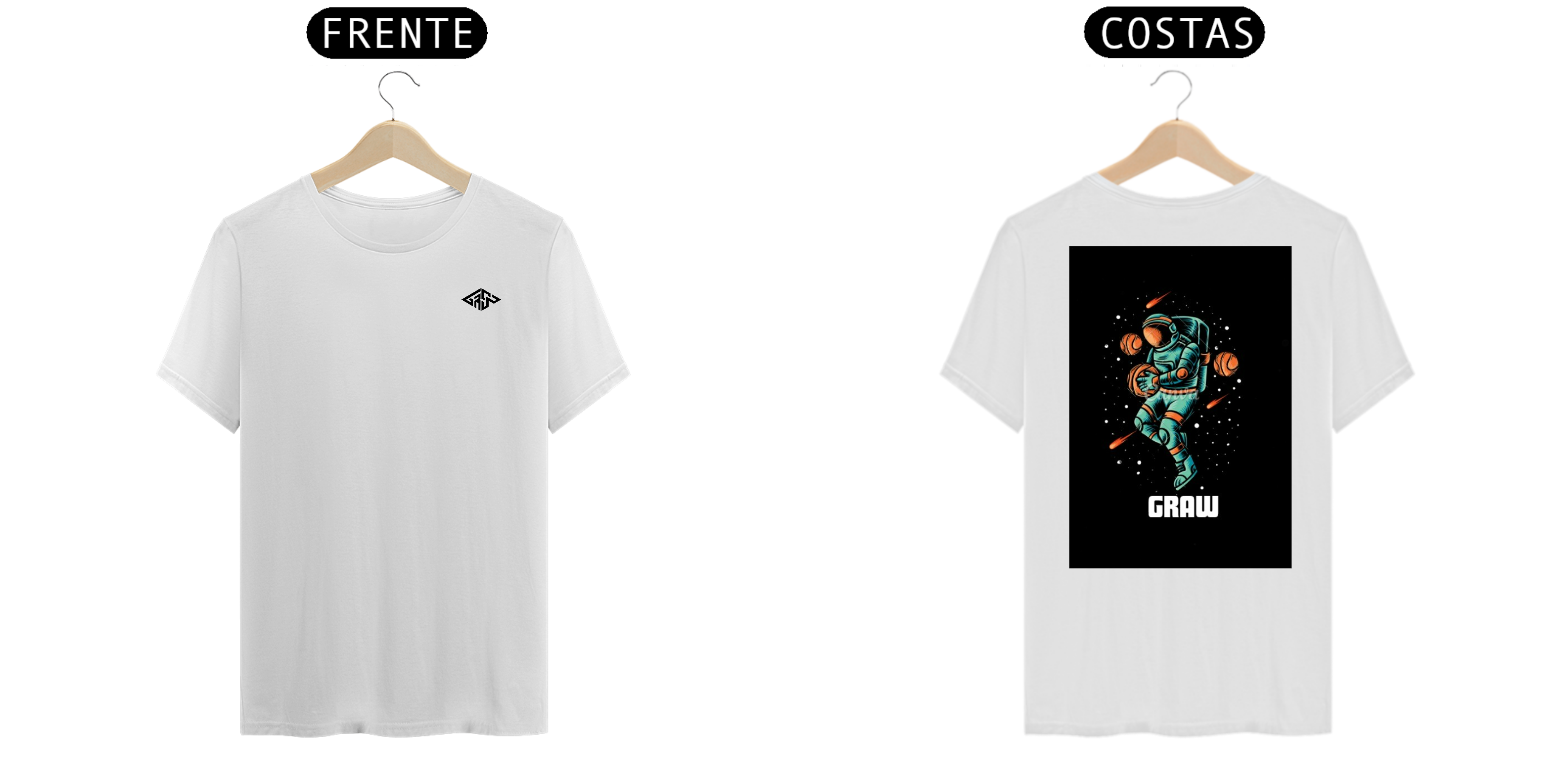 T-Shirt Prime Space Basket Graw - Branco