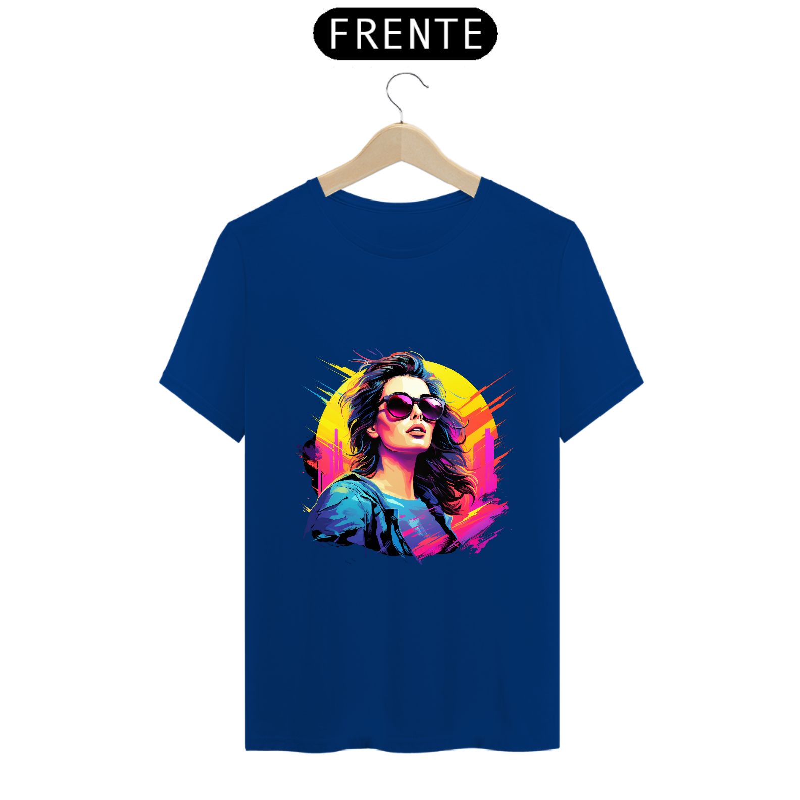 Camiseta Premium Mulher de Óculos Pop Art