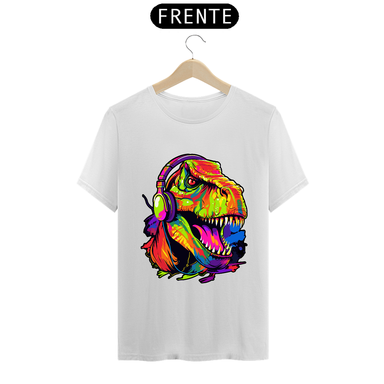 Camiseta Premium Dinossauro Pop Art