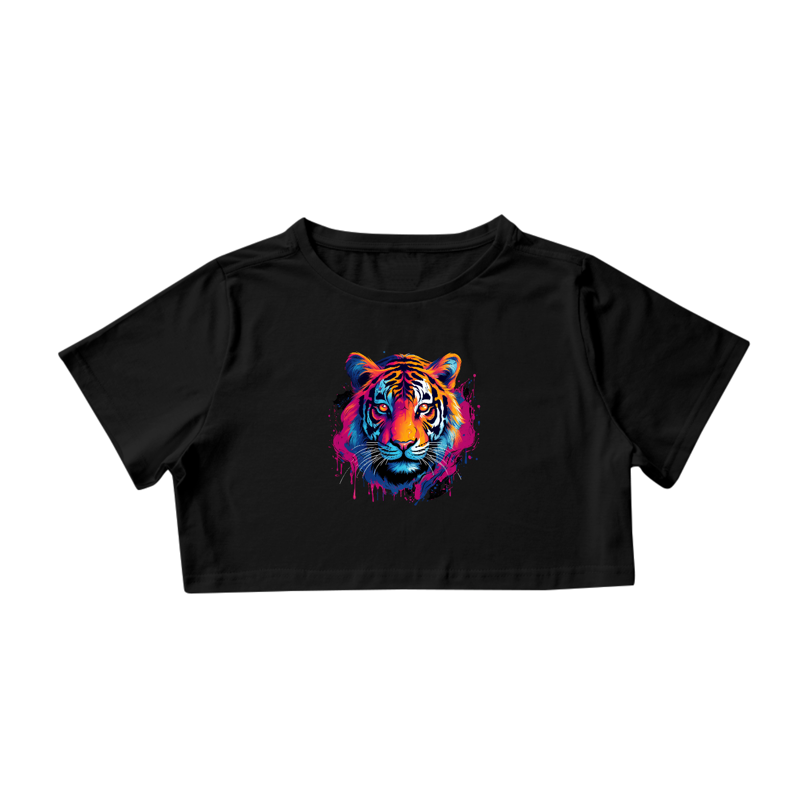 Camisa Cropped  Premium Tigre Pop Art