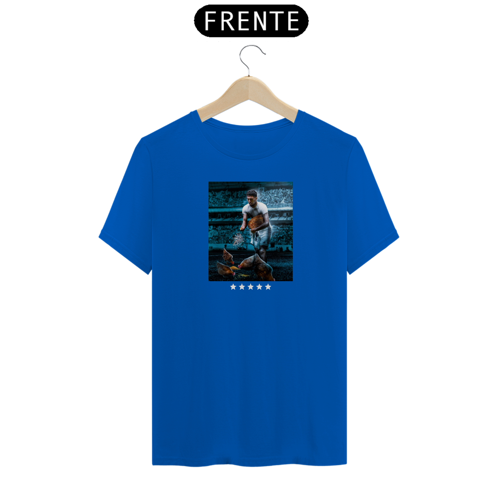 CAMISETA MILHO PRAS GALINHAS - AZUL