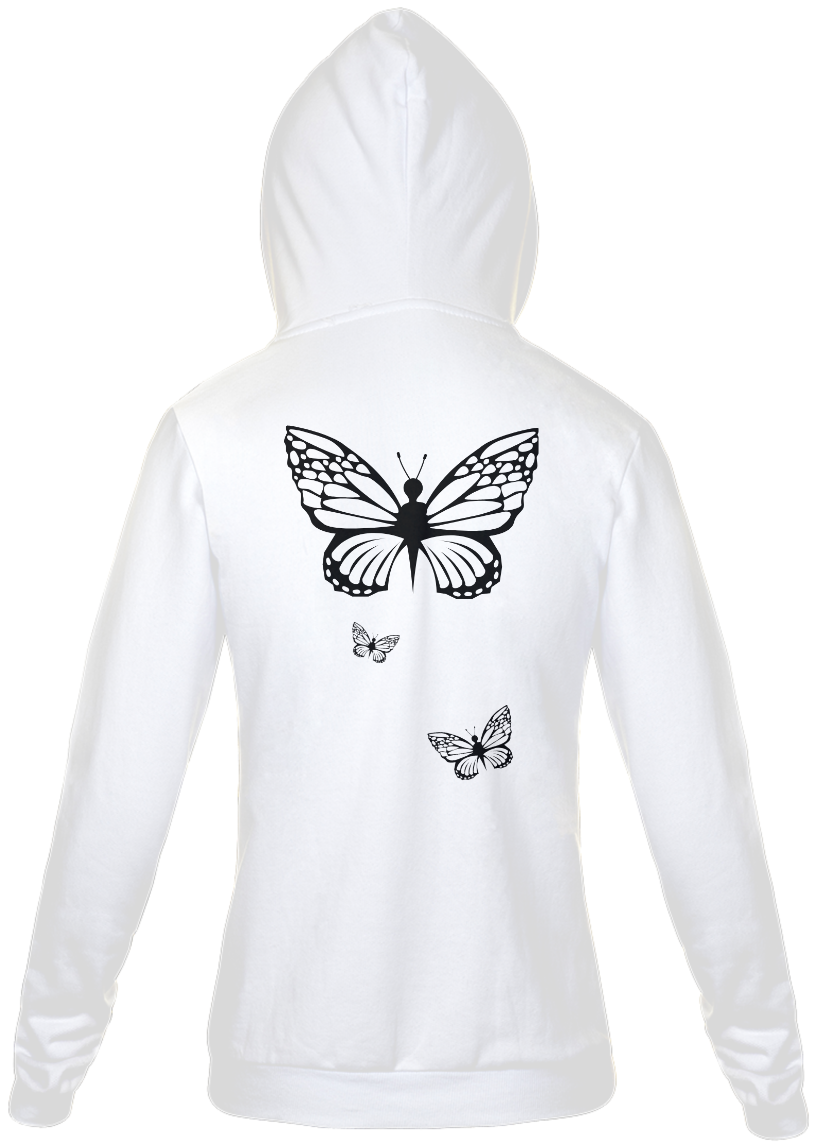 Camisa de frio branca de borboleta