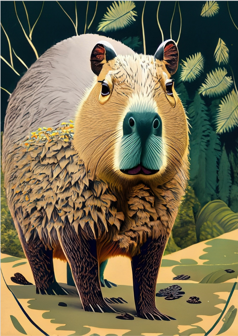Pôster Na Selva - Capivara (Retrato)