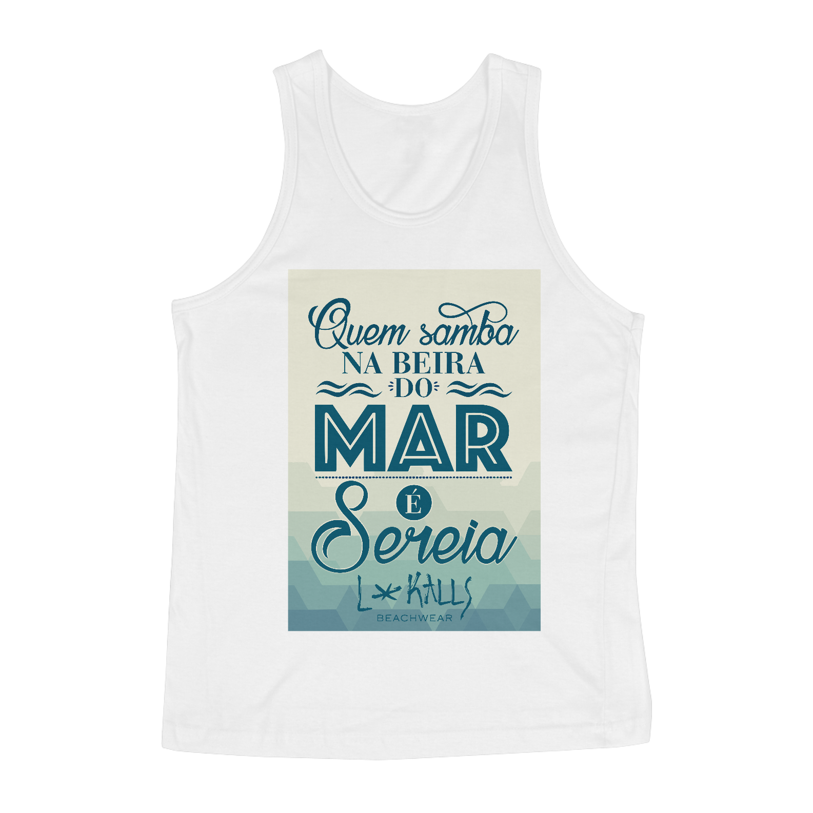 Nome do produto  QUEM SAMBA NA BEIRA DO MAR É SEREIA - REGATA CLASSIC