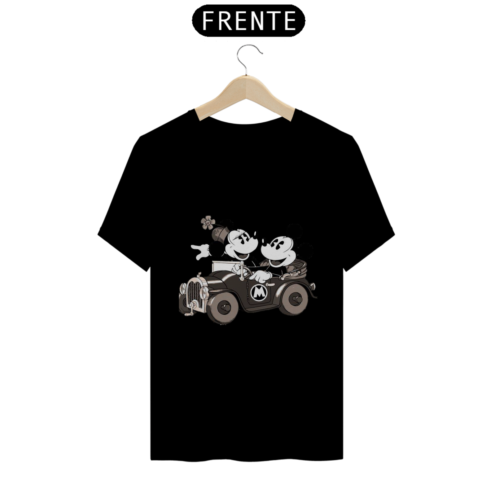 Nome do produto: camisa mickey e minnie preto e branco
