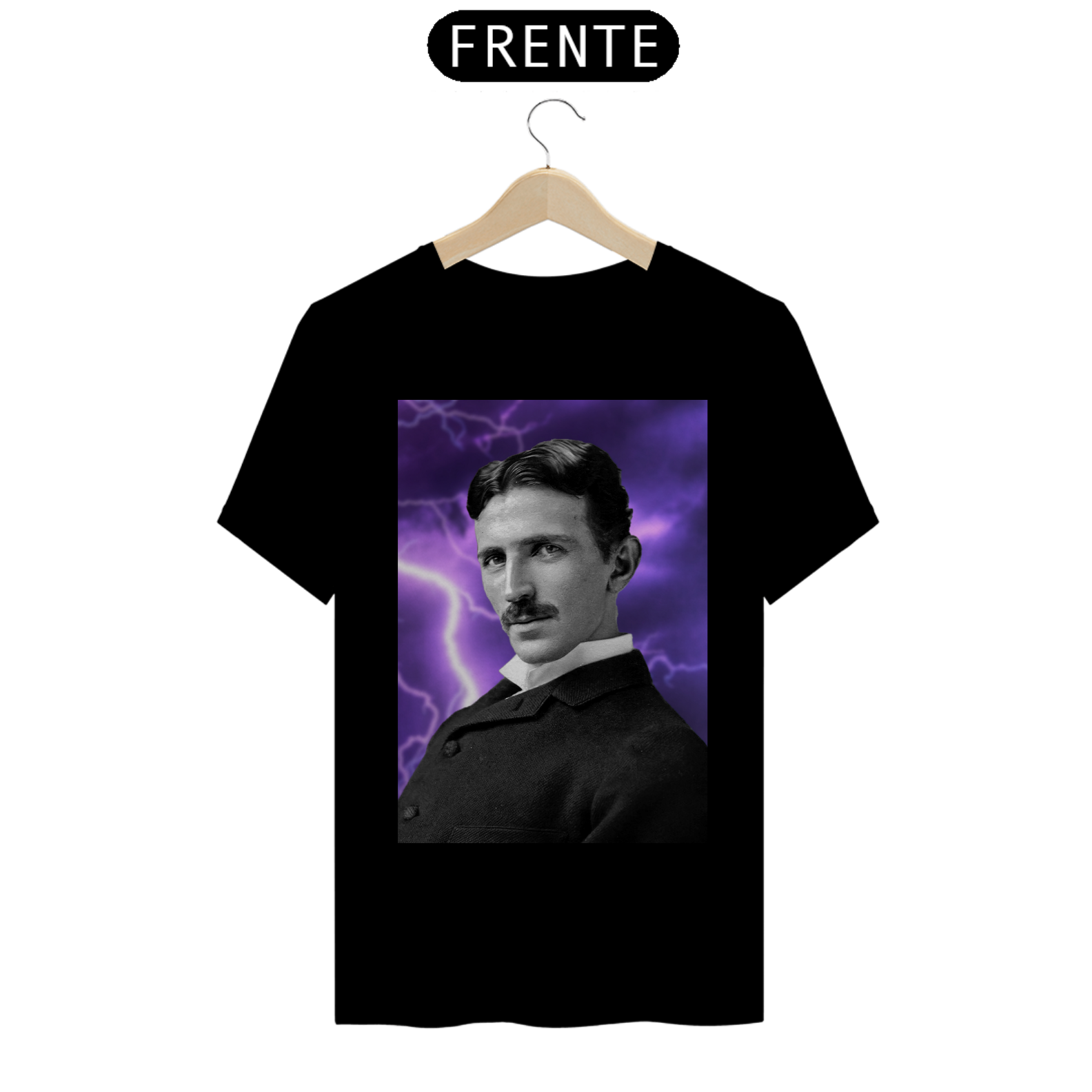 Camiseta Masculina Nikola Tesla Raios