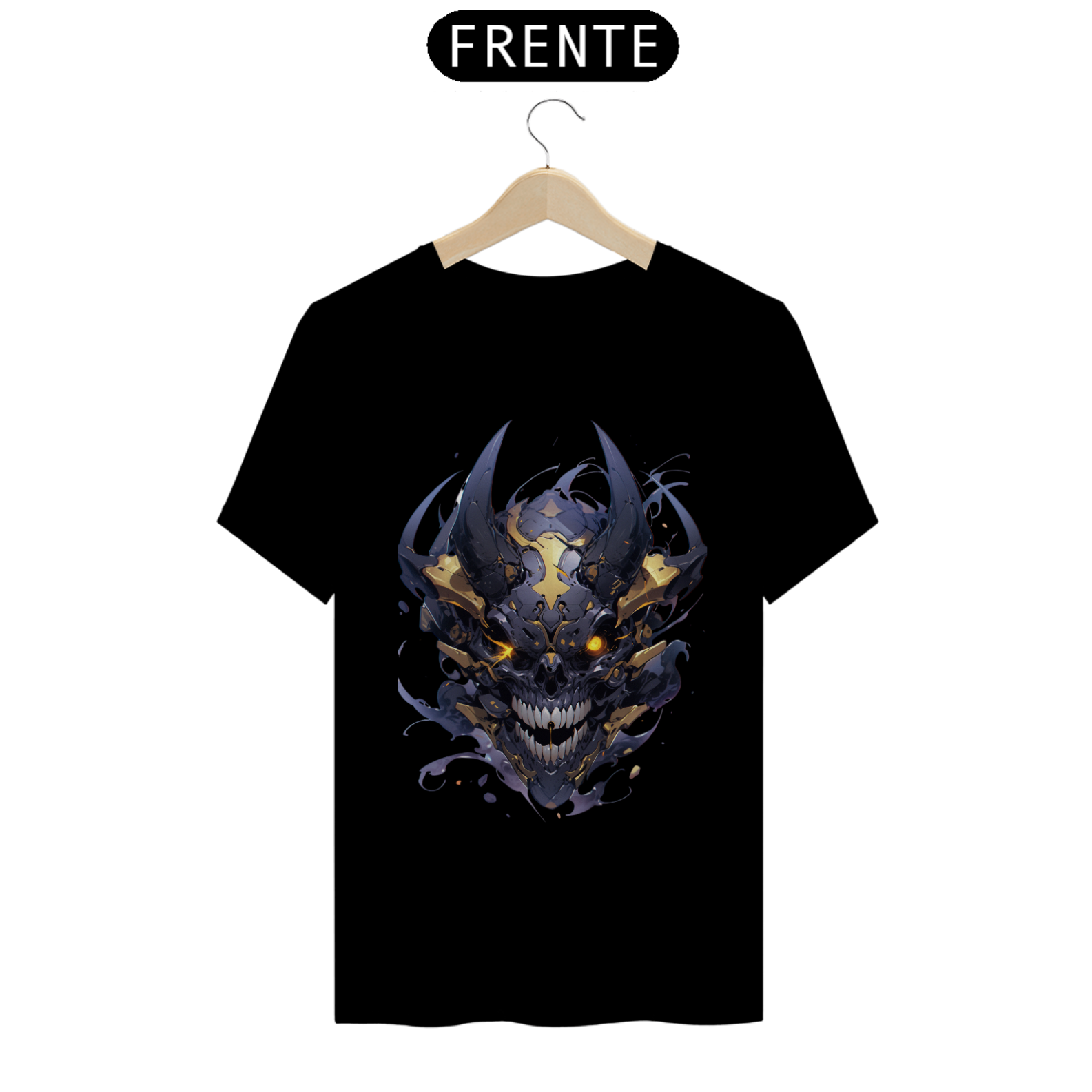 camiseta cranio demoniaco 