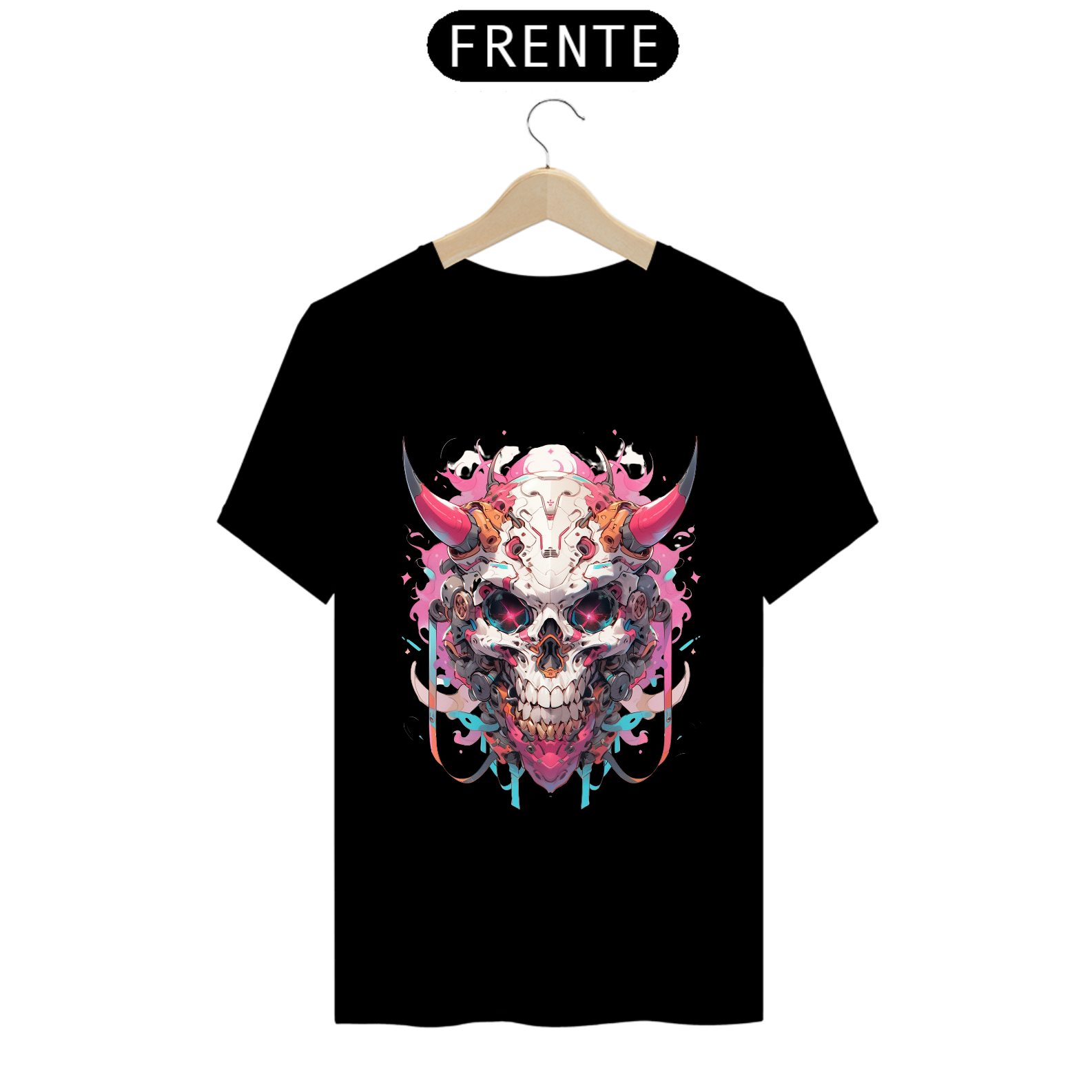 camiseta caveira demoniaca 