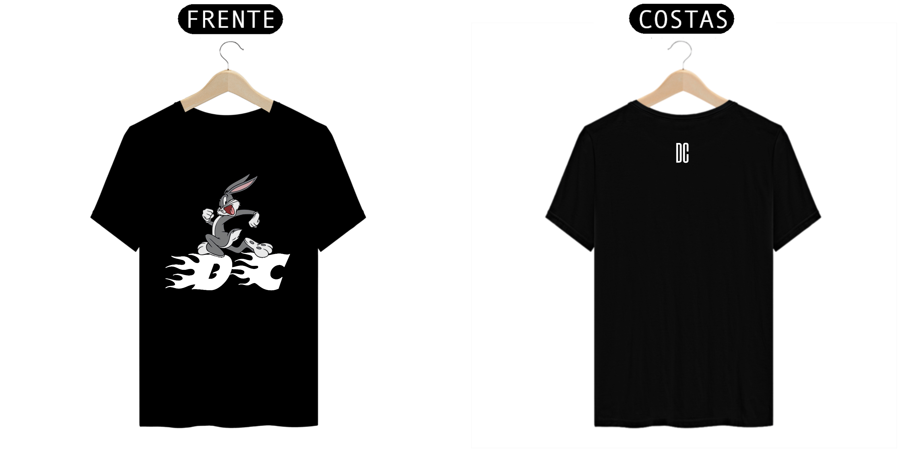 Nome do produto  Camiseta Preta Coelho