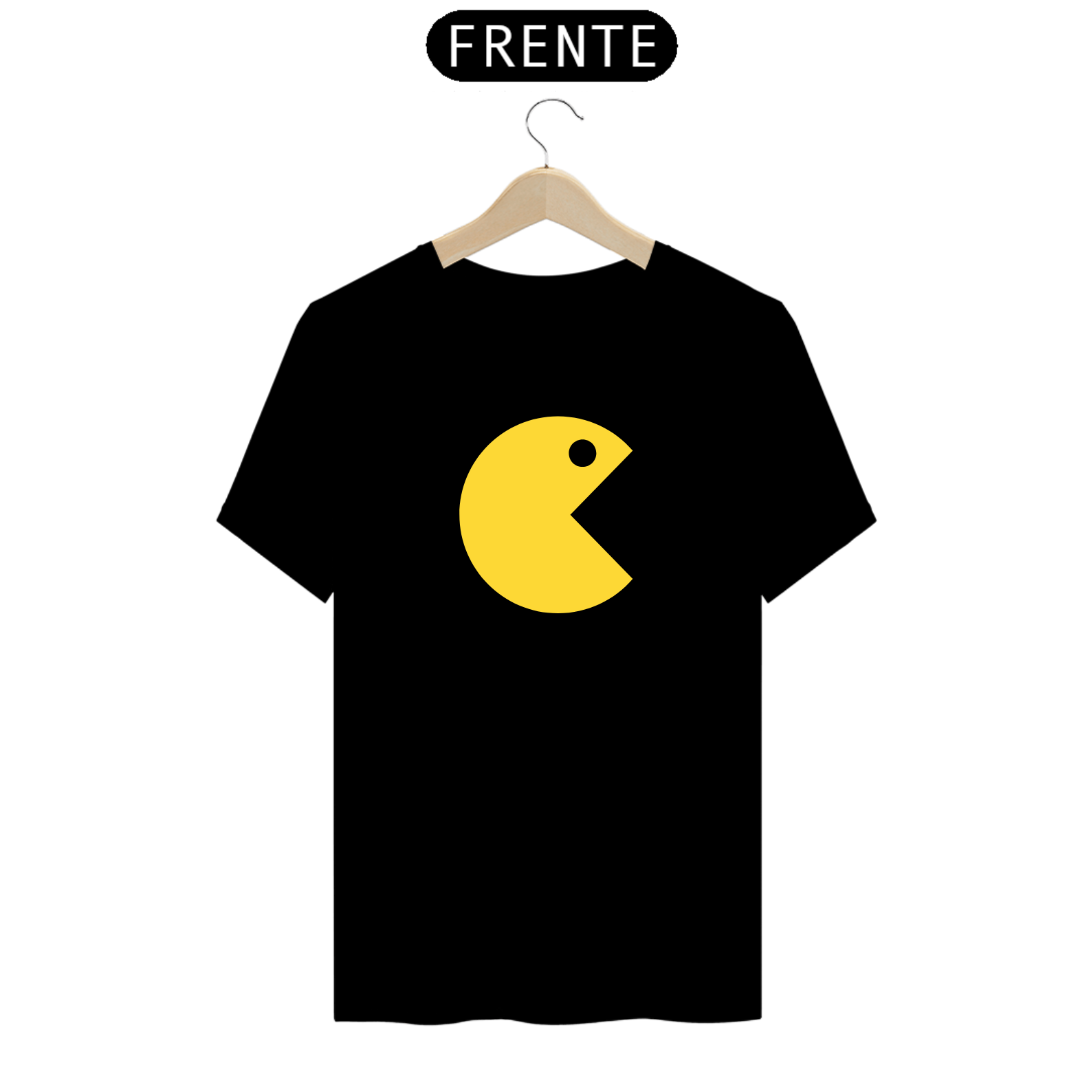 Nome do produto  Camiseta Prime do Pac-man, com cores branca e preta para você usar em qualquer lugar!