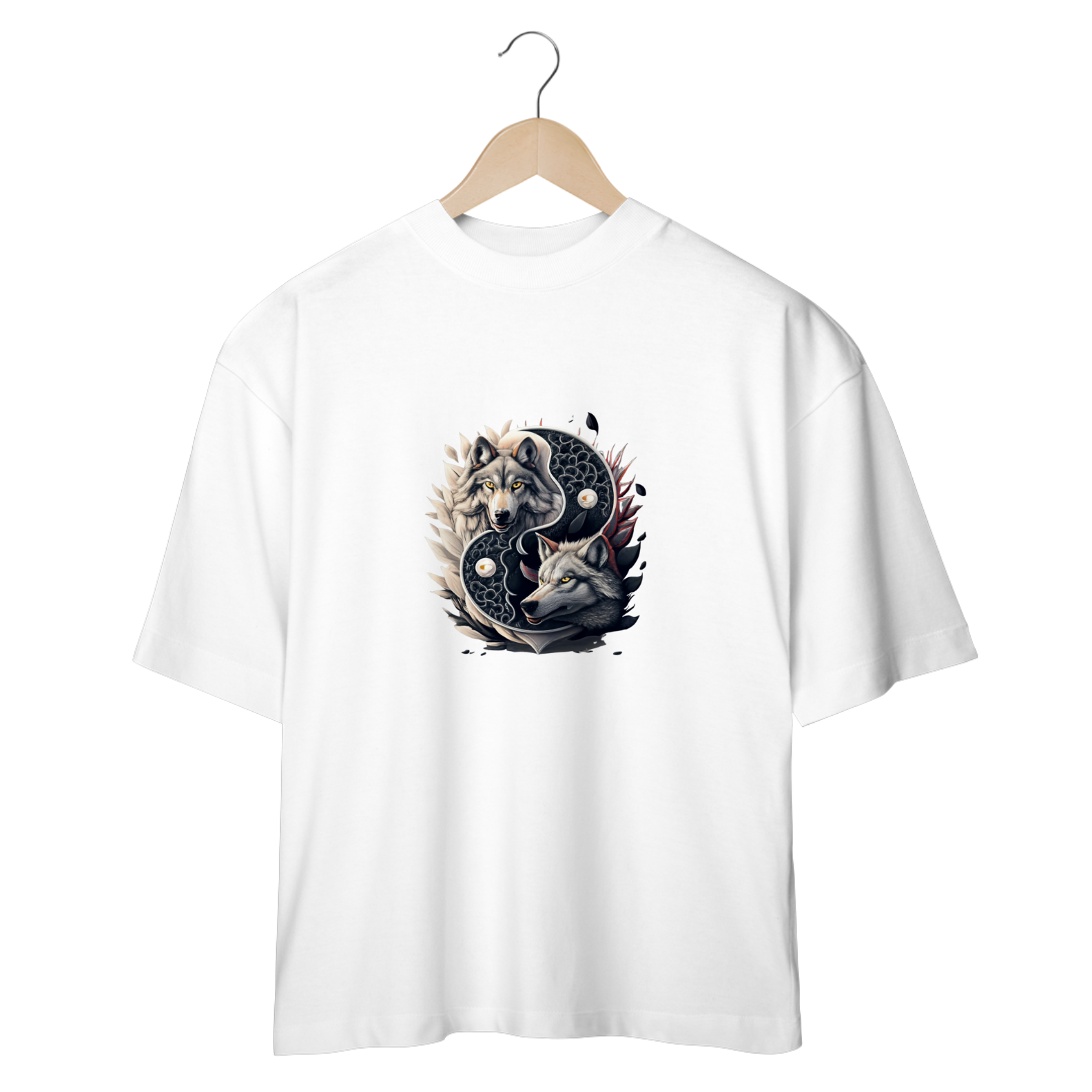 CAMISETA OVERSIZED, WOLF YIN YANG