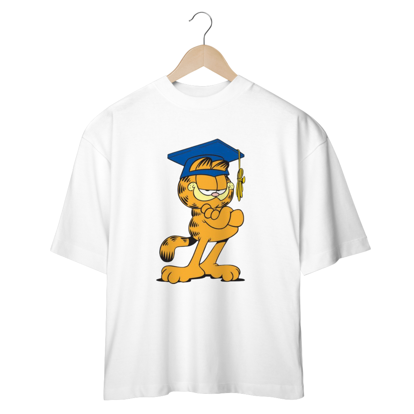 CAMISETA OVERSIZED, CAT GARFIELD FORMATURA