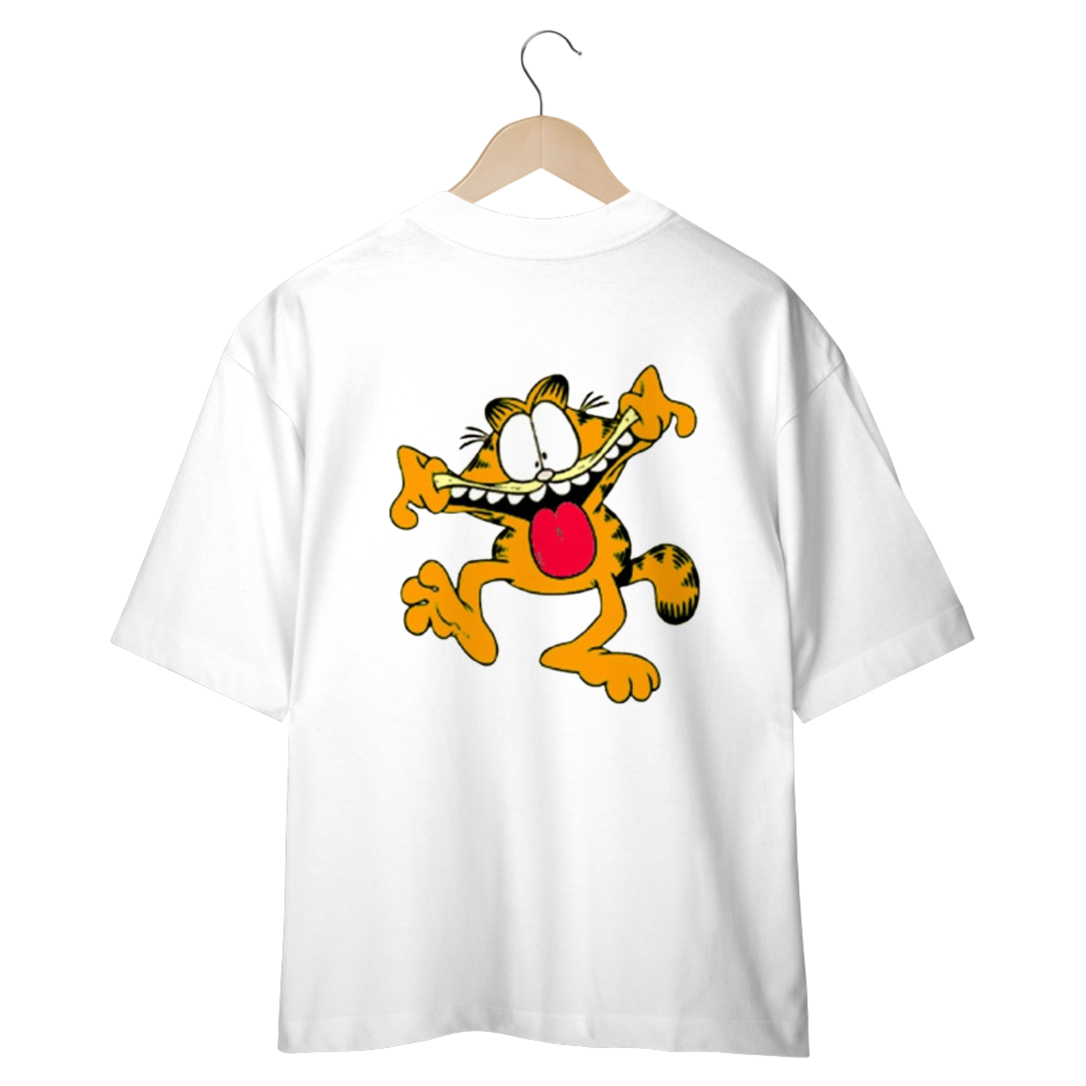 CAMISETA OVERSIZED COSTAS, CAT GARFIELD