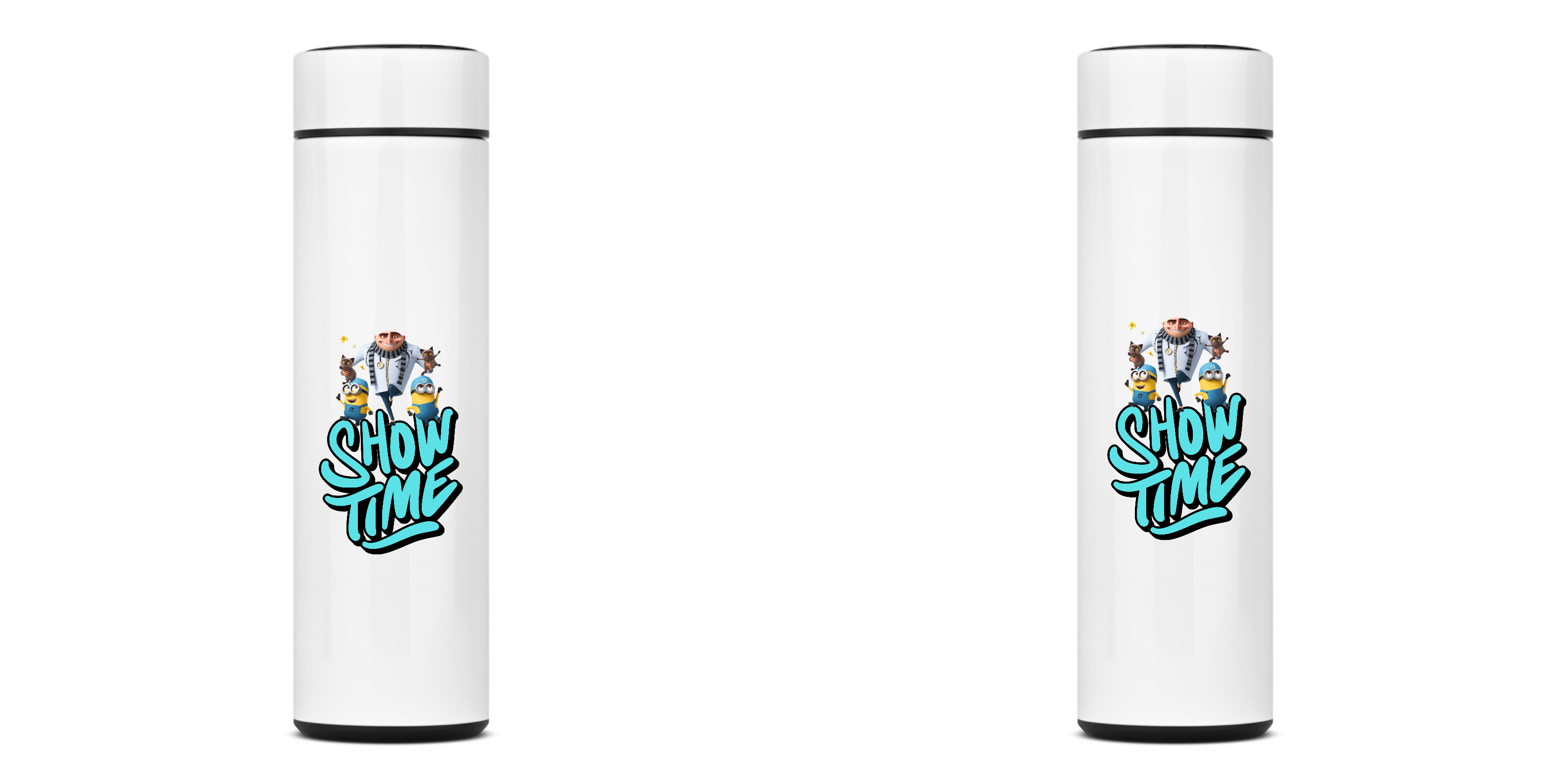 GARRAFA TÉRMICA SHOW TIME, AÇO INOXIDÁVEL 40OML, FRENTE E VERSO