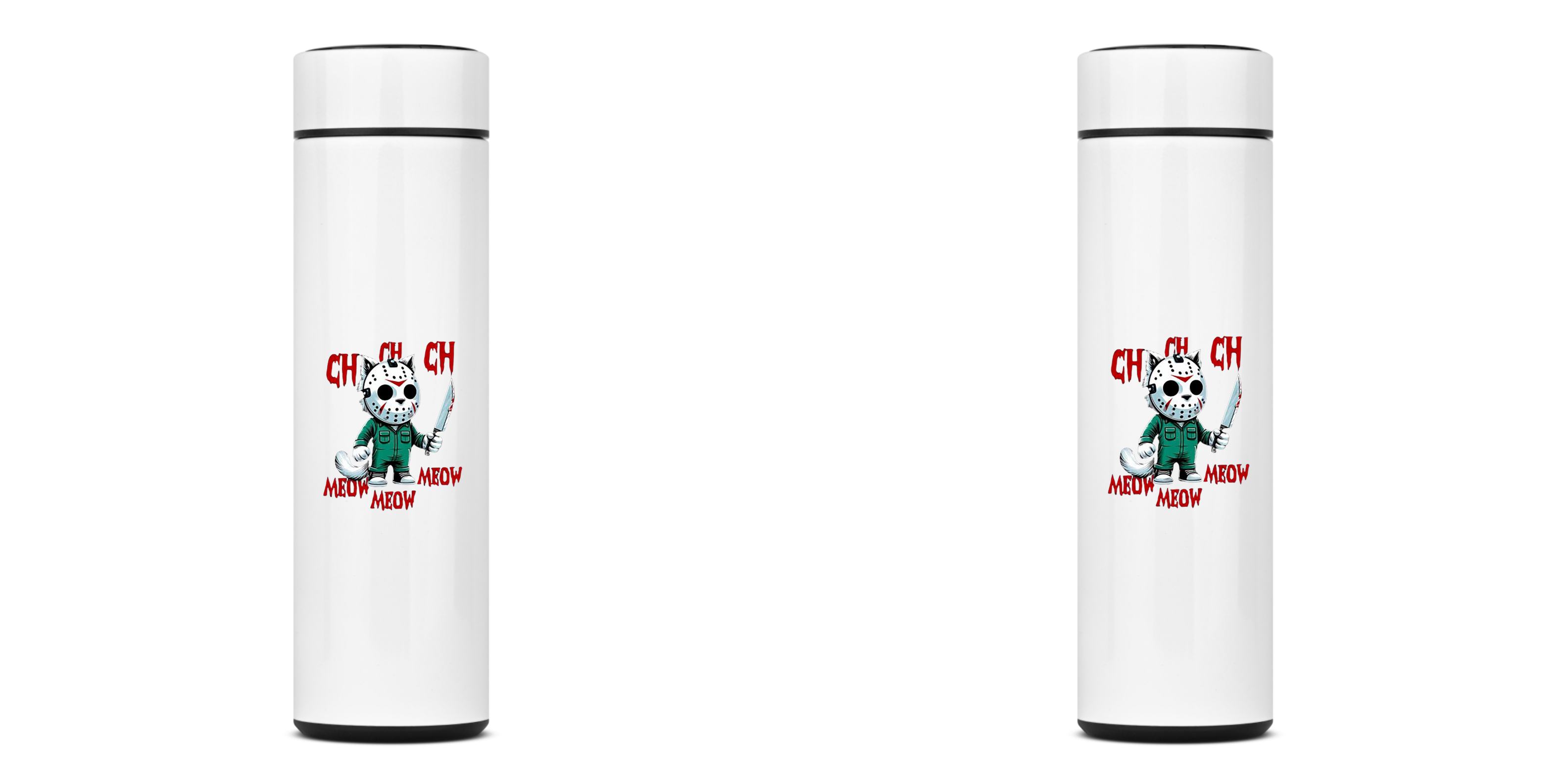 GARRAFA TÉRMICA CAT JASON, AÇO INOXIDÁVEL 400ML FRENTE E VERSO 