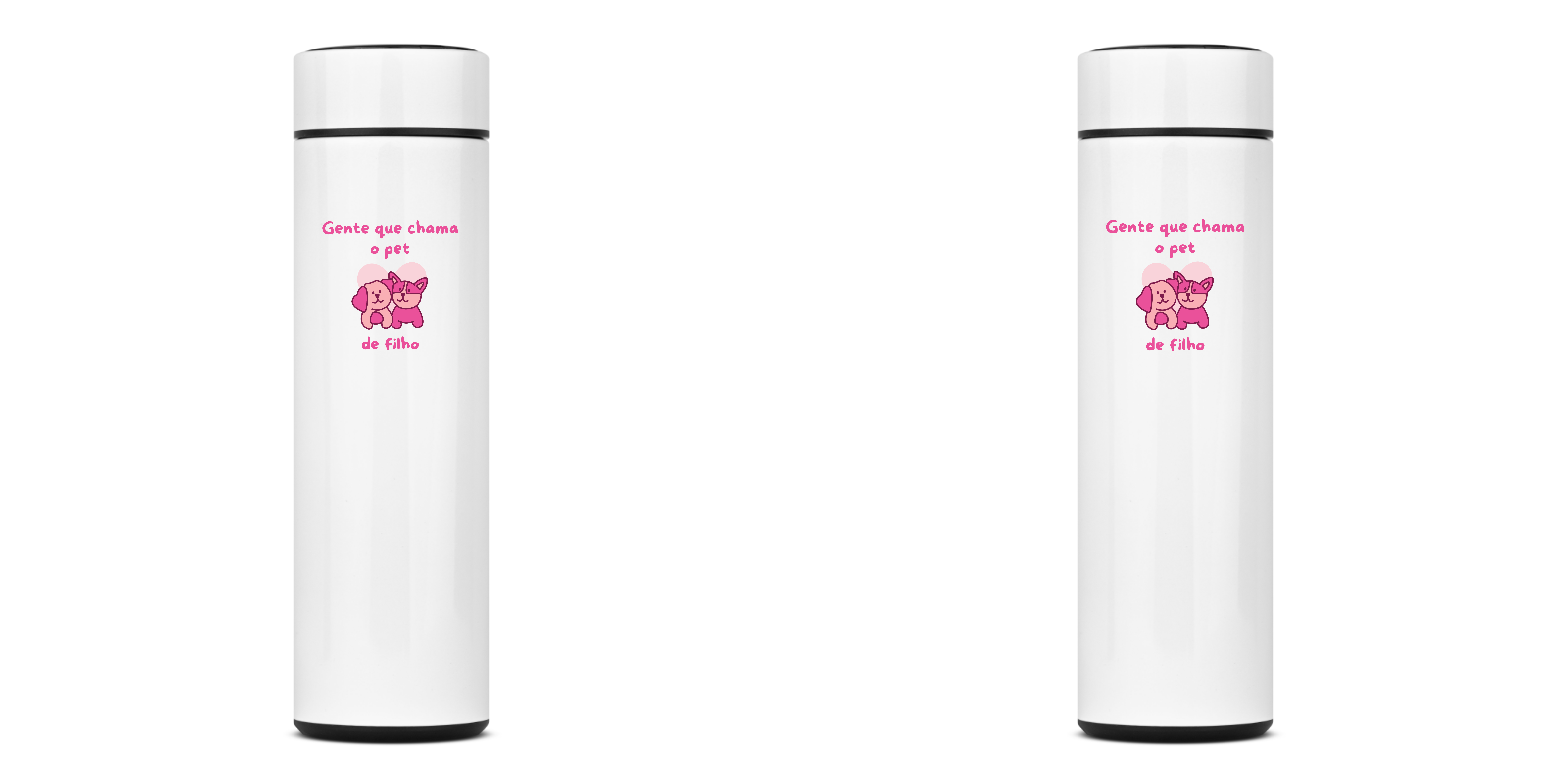 GARRAFA TÉRMICA PETS, AÇO INOXIDÁVEL 40OML, FRENTE E VERSO