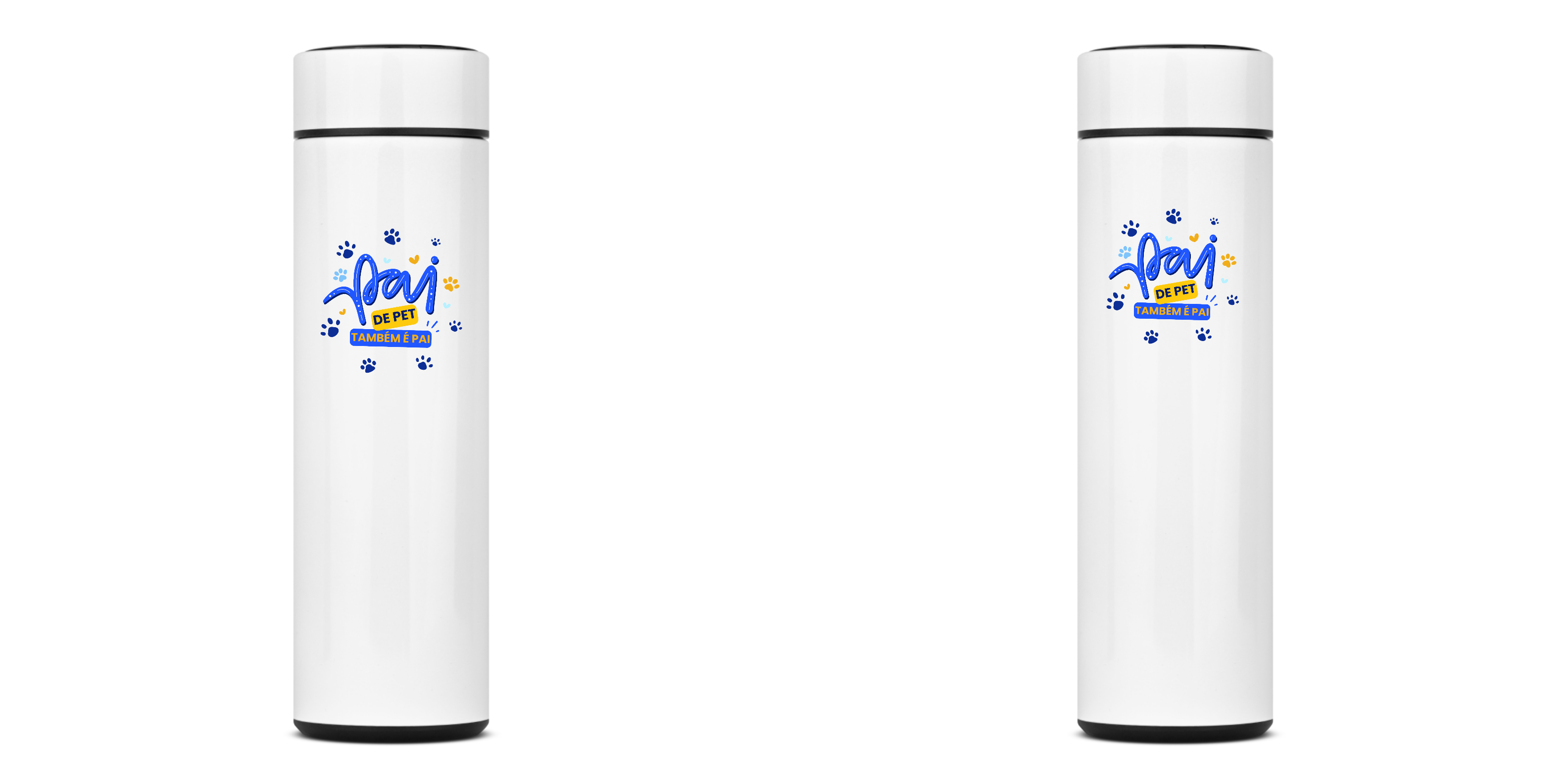 GARRAFA TÉRMICA PAI DE PET, AÇO INOXIDÁVEL 40OML, FRENTE E VERSO