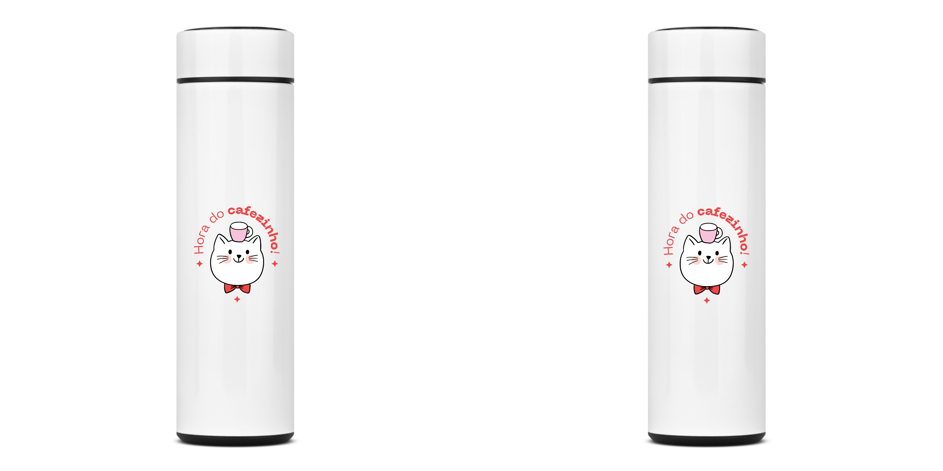 GARRAFA TÉRMICA CAT COFFEE, AÇO INOXIDÁVEL 40OML, FRENTE E VERSO