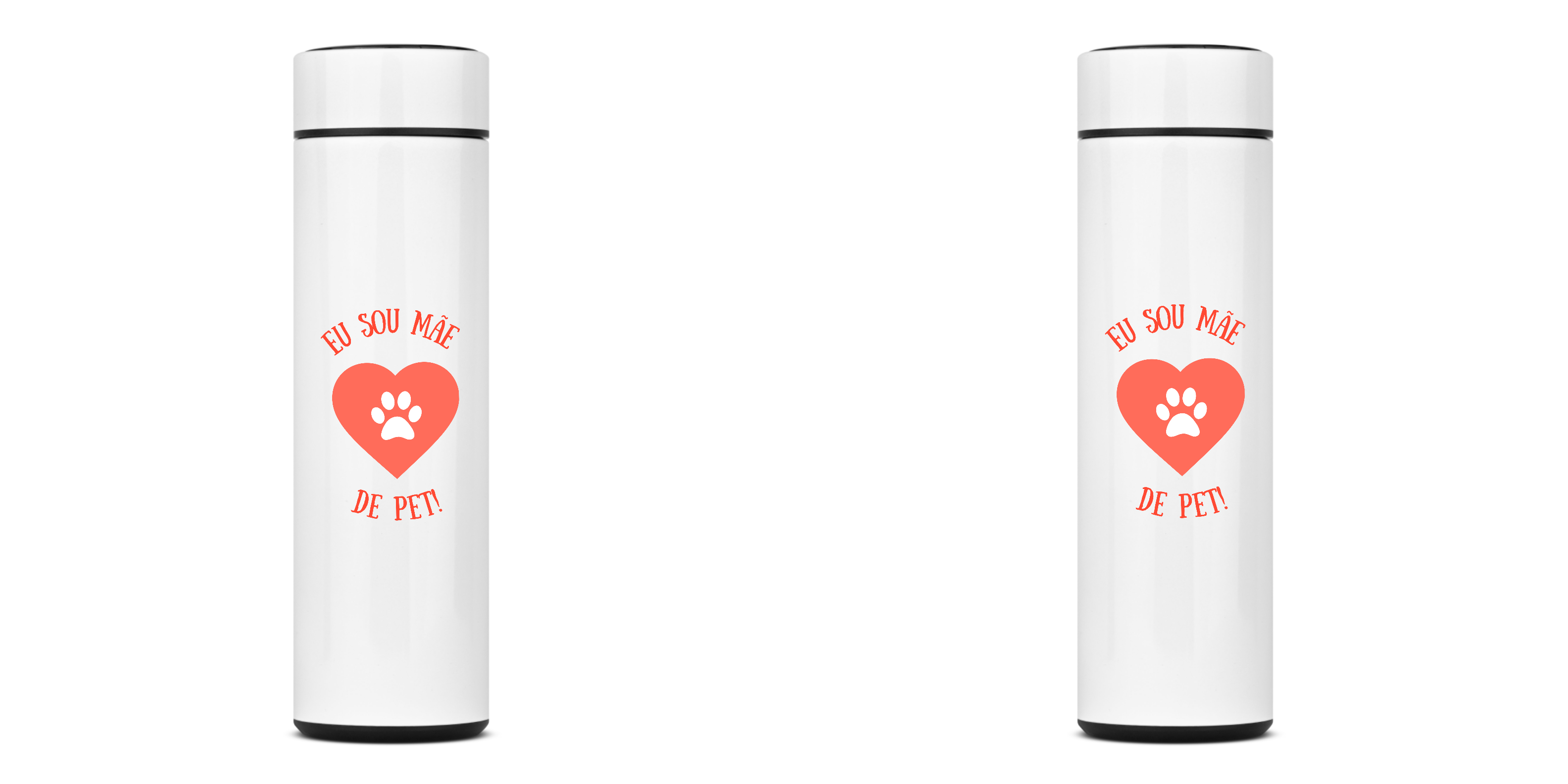 GARRAFA TÉRMICA PETS, AÇO INOXIDÁVEL 40OML, FRENTE E VERSO