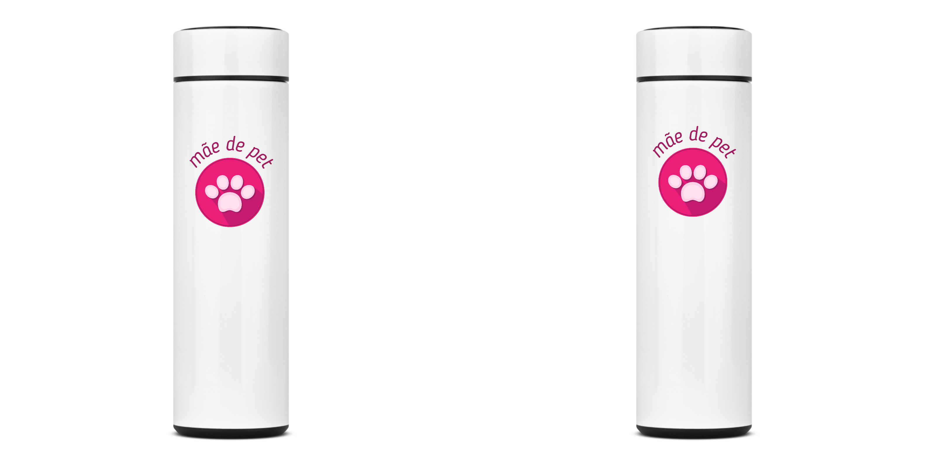 GARRAFA TÉRMICA MÃE DE PET, AÇO INOXIDÁVEL 40OML, FRENTE E VERSO