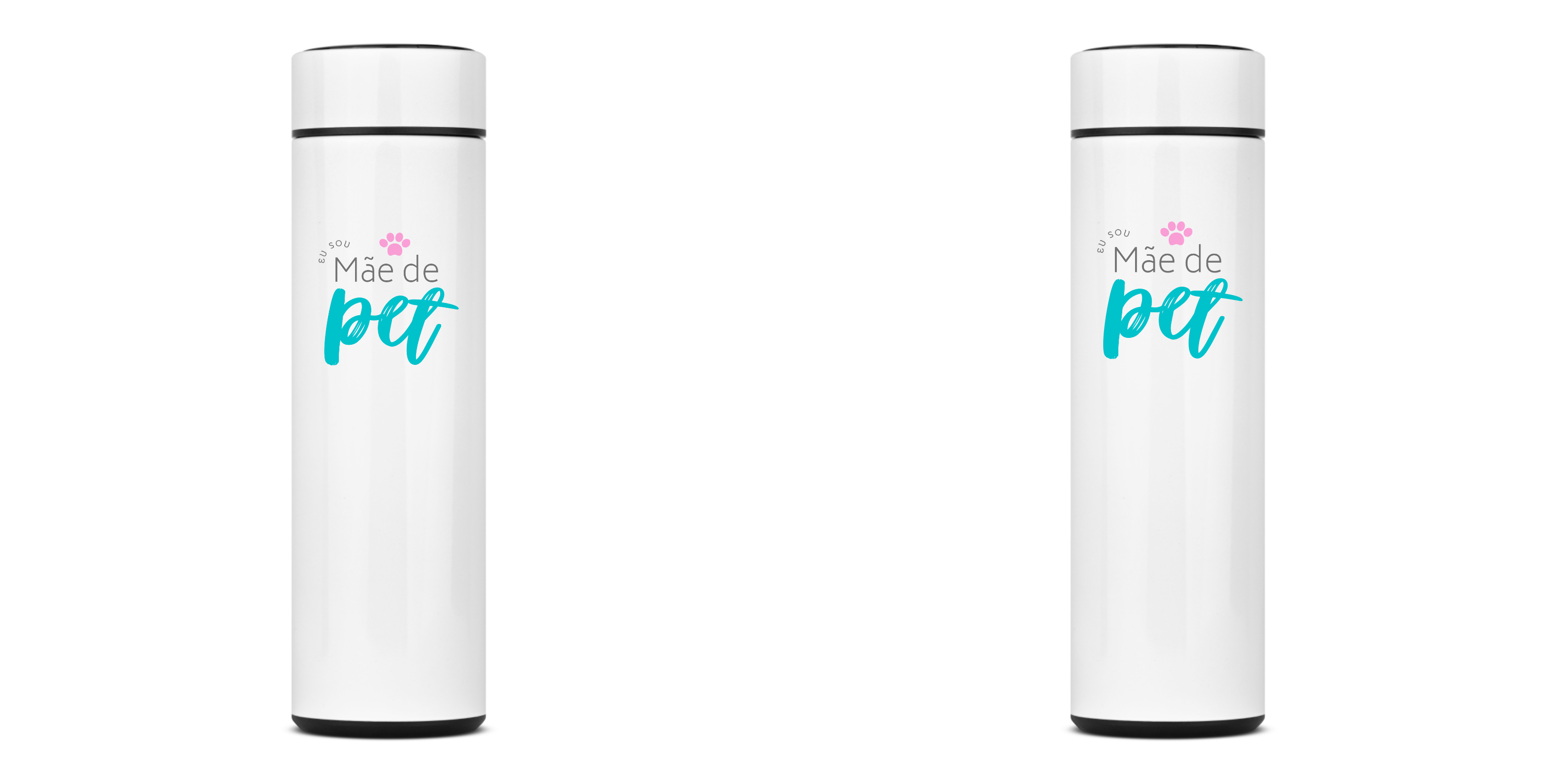 GARRAFA TÉRMICA MÃE DE PET, AÇO INOXIDÁVEL 40OML, FRENTE E VERSO
