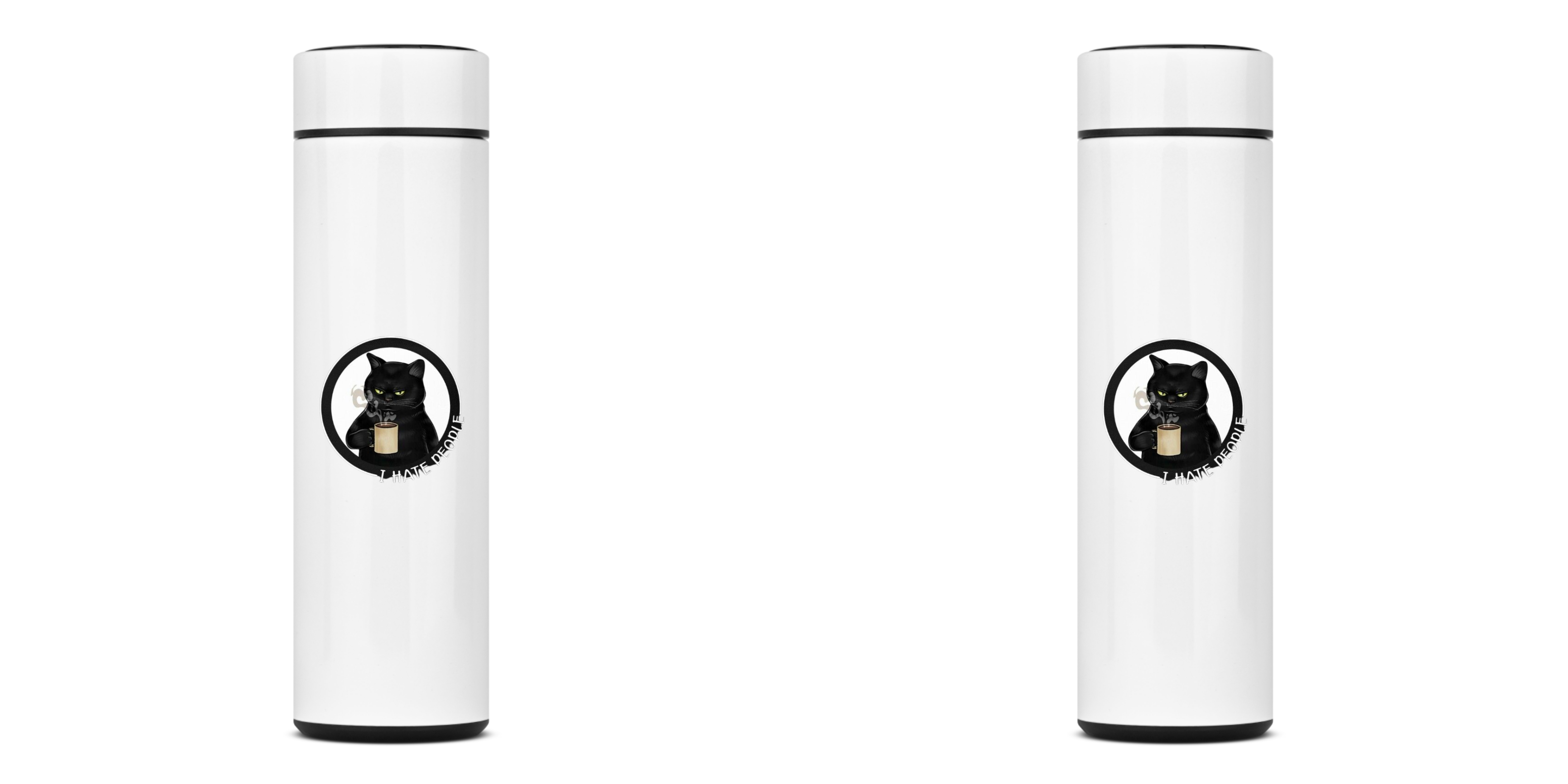 GARRAFA TÉRMICA CAT COFFEE, AÇO INOXIDÁVEL 40OML, FRENTE E VERSO