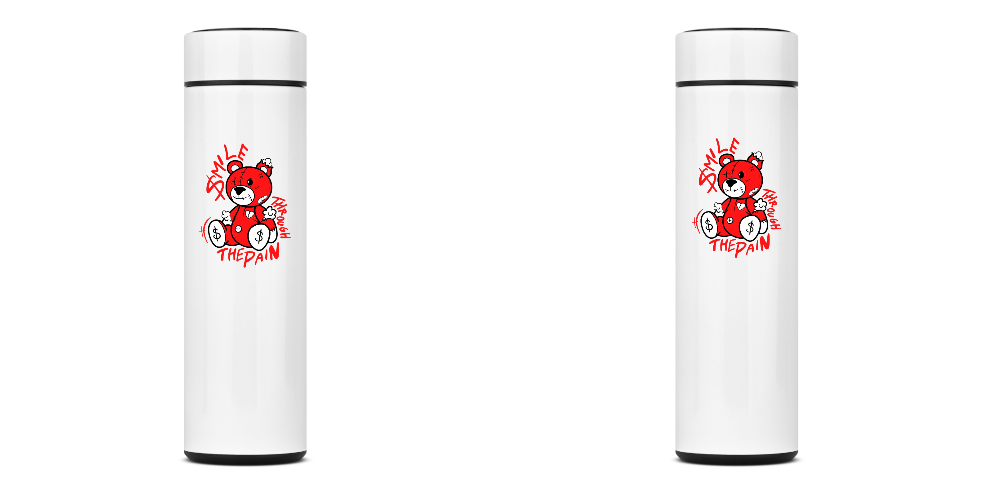 GARRAFA TÉRMICA URSO HARD BEAR, AÇO INOXIDÁVEL 40OML, FRENTE E VERSO