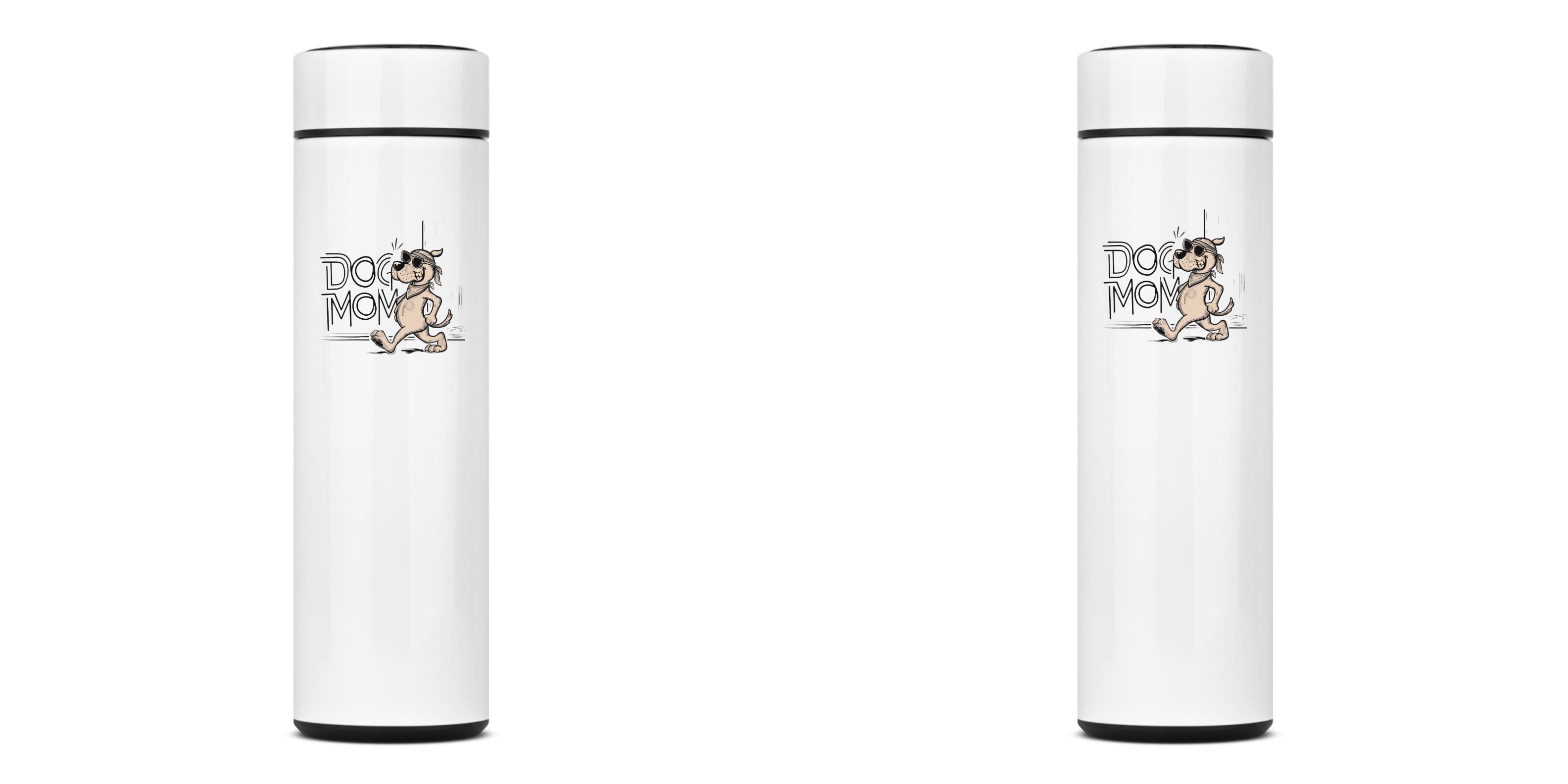 GARRAFA TÉRMICA DOG MOM, AÇO INOXIDÁVEL 40OML, FRENTE E VERSO