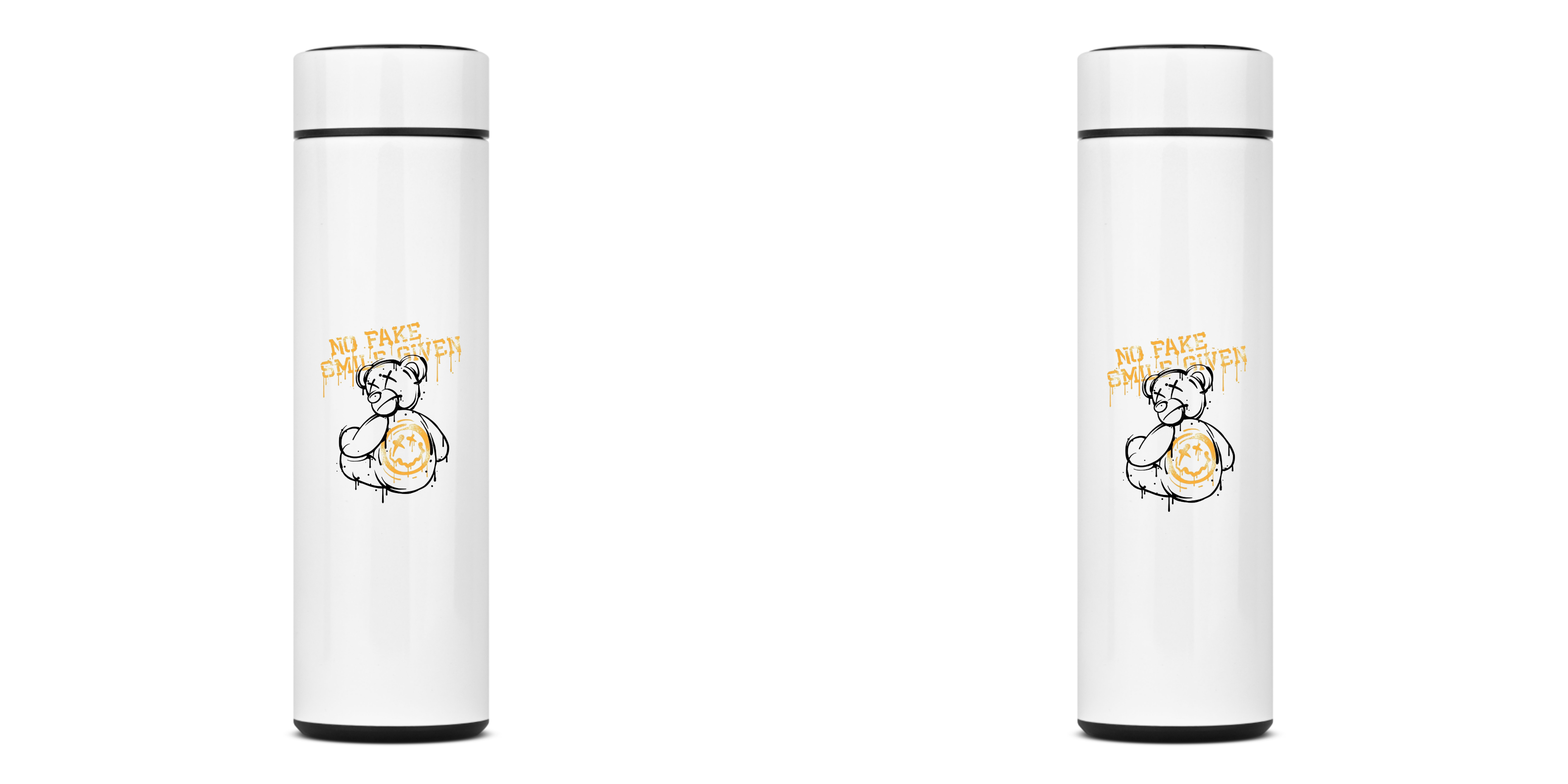 GARRAFA TÉRMICA HARD BEAR, AÇO INOXIDÁVEL 40OML, FRENTE E VERSO