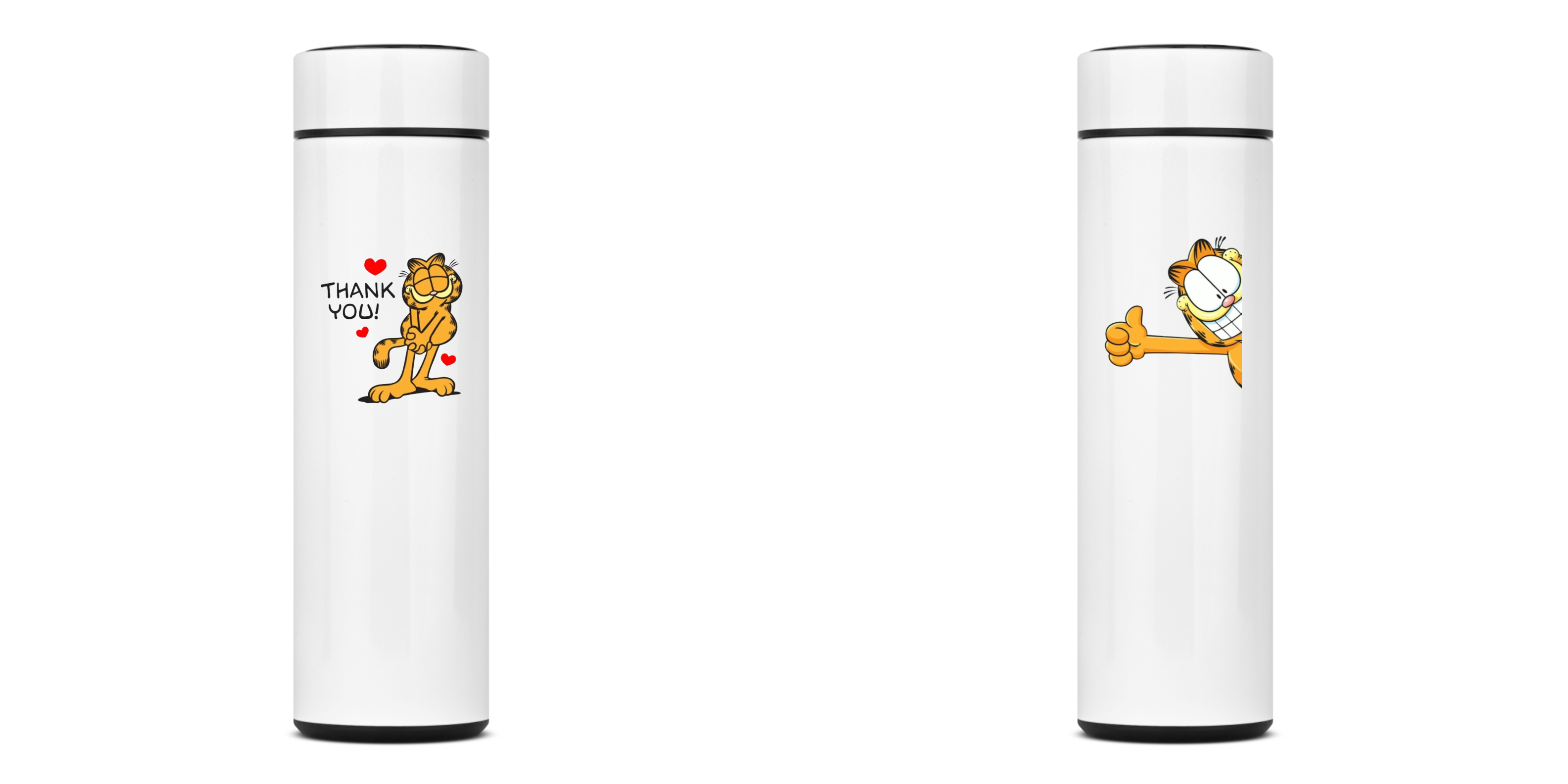 GARRAFA TÉRMICA THANK YOU, AÇO INOXIDÁVEL 40OML, FRENTE E VERSO