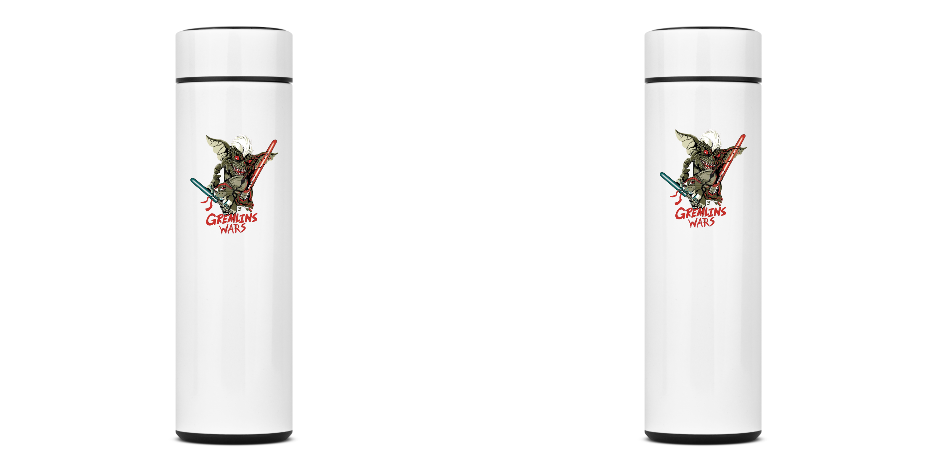 GARRAFA TÉRMICA GREMLINS WARS, AÇO INOXIDÁVEL 40OML, FRENTE E VERSO