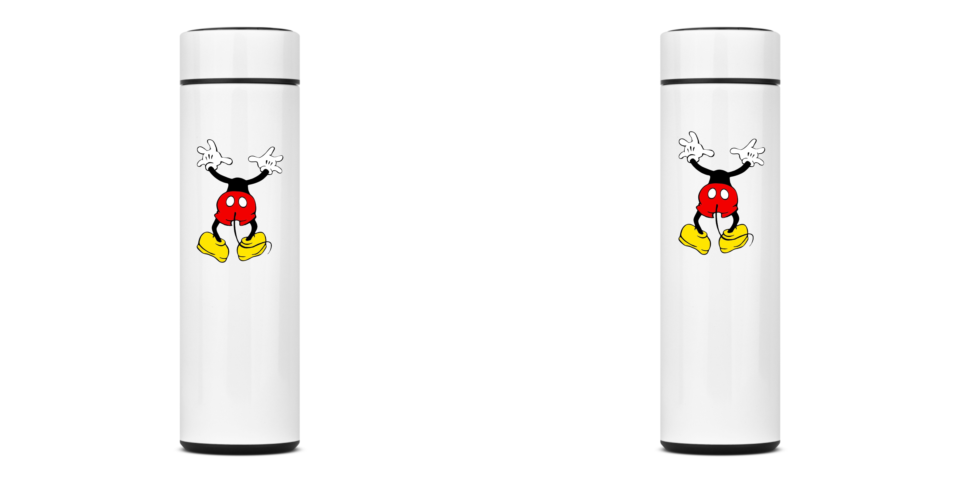 GARRAFA TÉRMICA MICKEY, AÇO INOXIDÁVEL 40OML, FRENTE E VERSO
