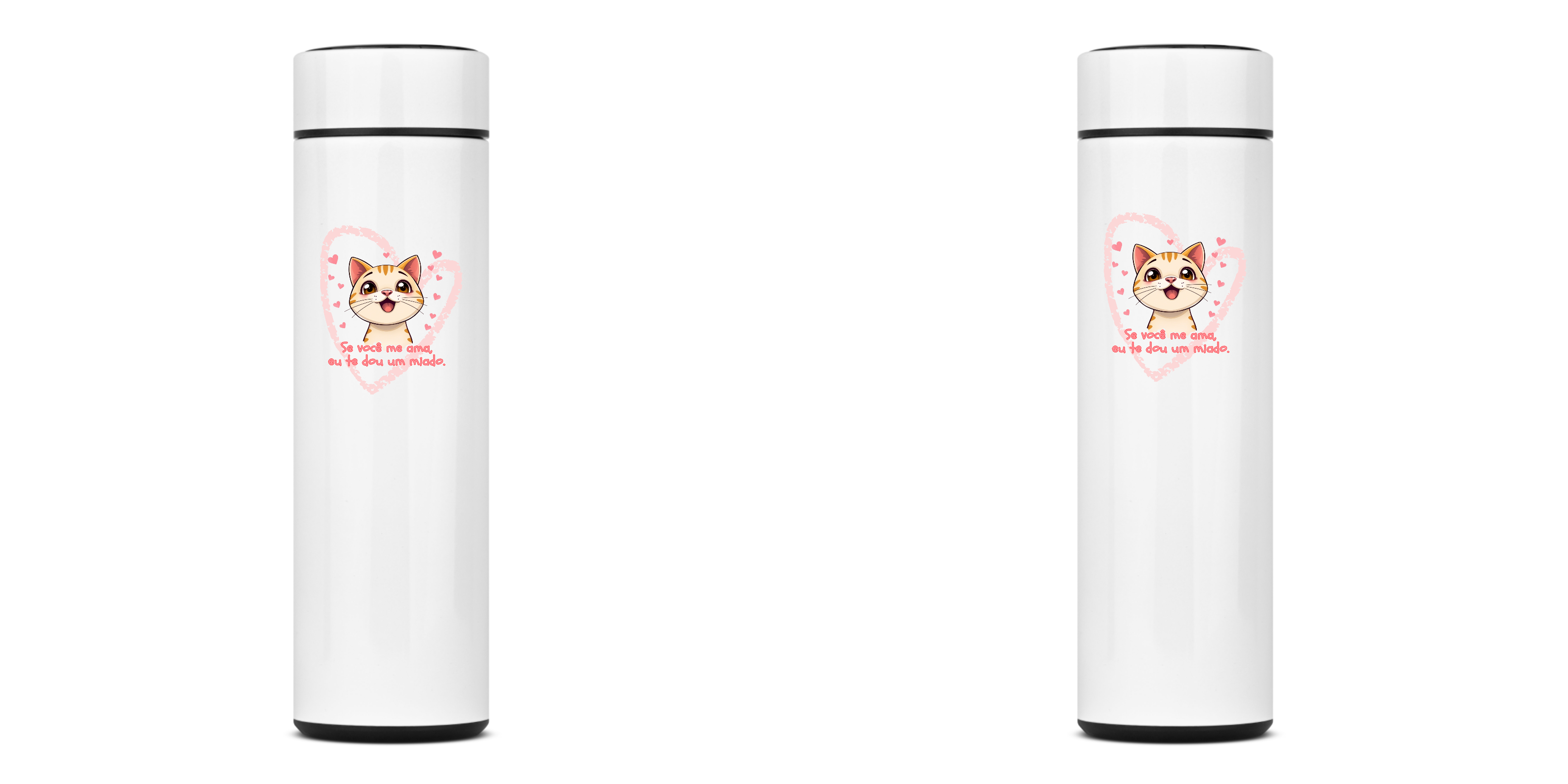 GARRAFA TÉRMICA CAT FRASE, AÇO INOXIDÁVEL 40OML, FRENTE E VERSO